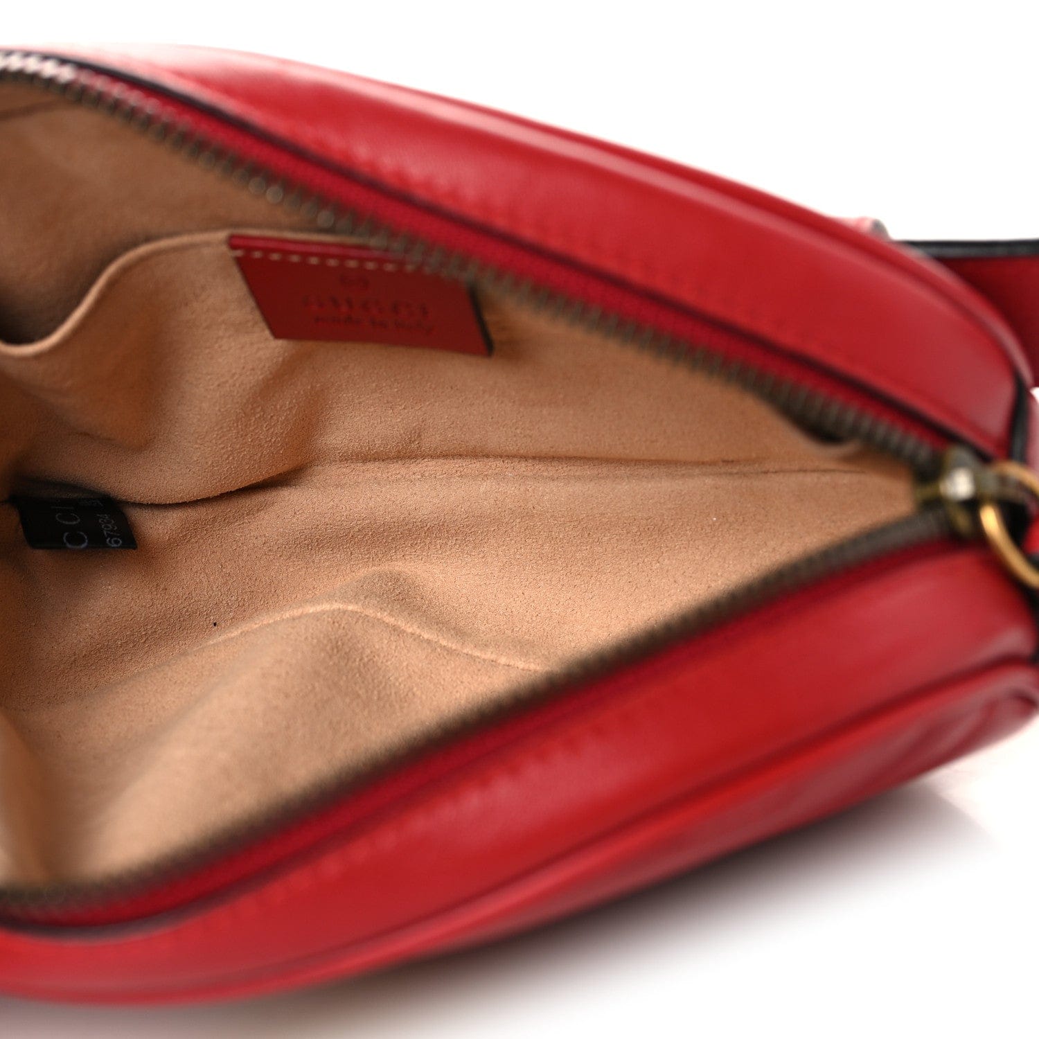 Gucci Calfskin Matelasse GG Marmont Belt Bag 95 38 Hibiscus Red