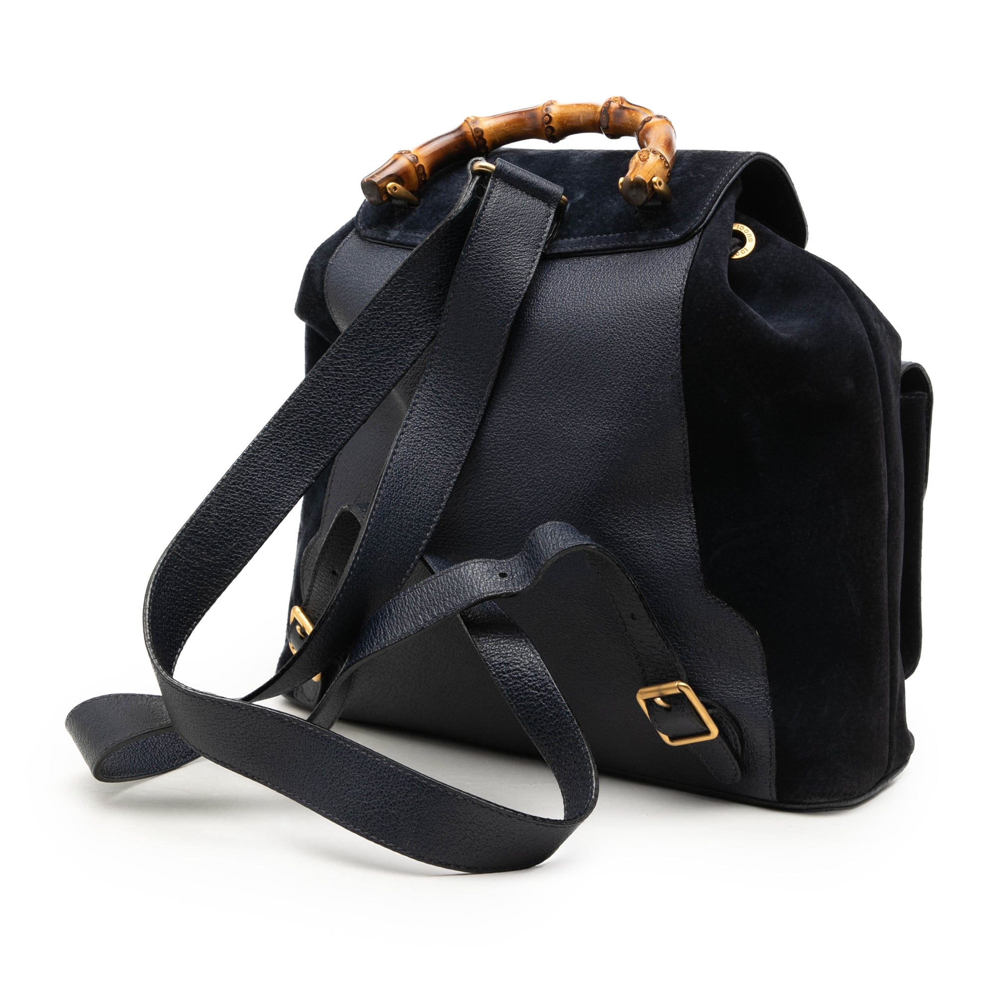 Gucci Suede Bamboo Drawstring Backpack