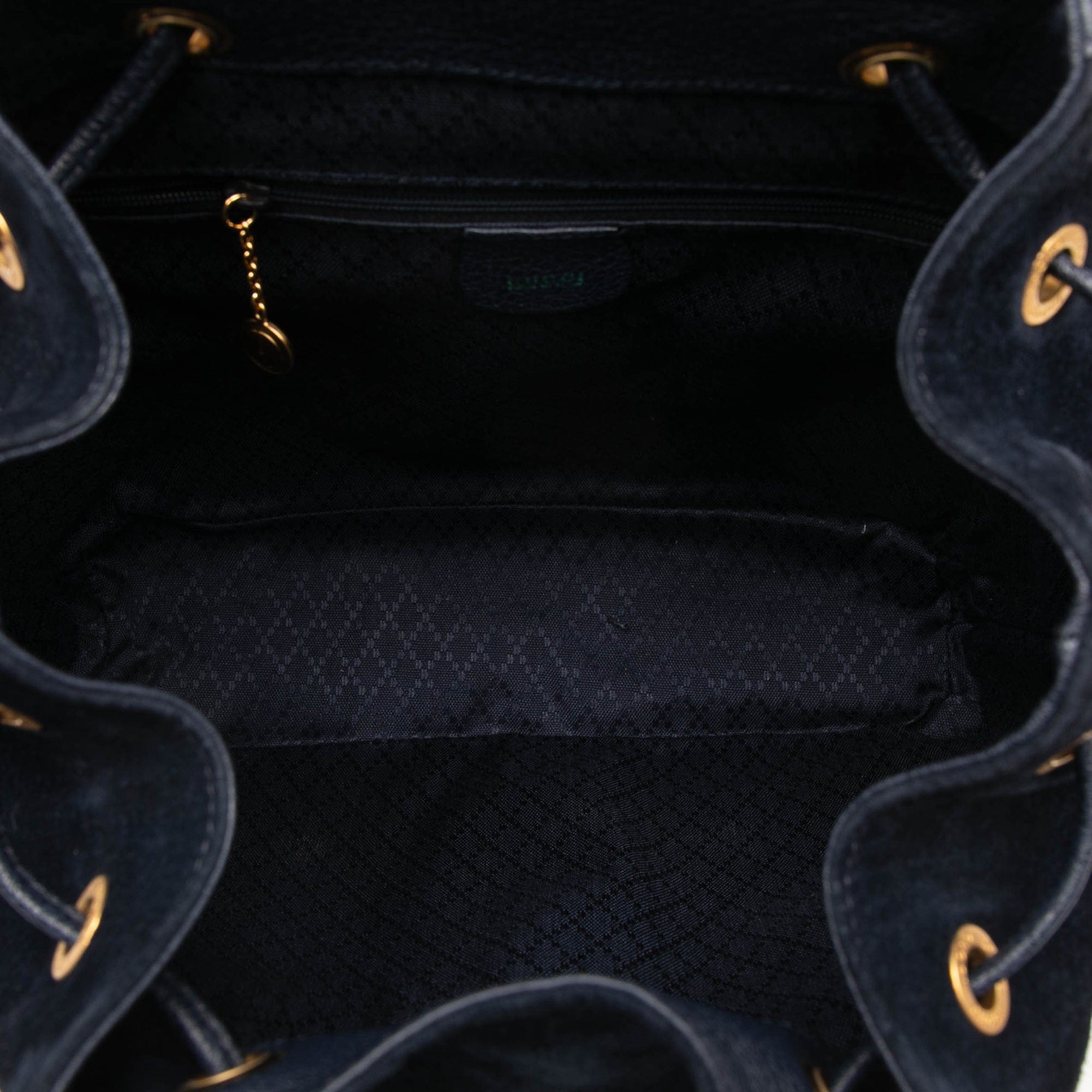 Gucci Suede Bamboo Drawstring Backpack