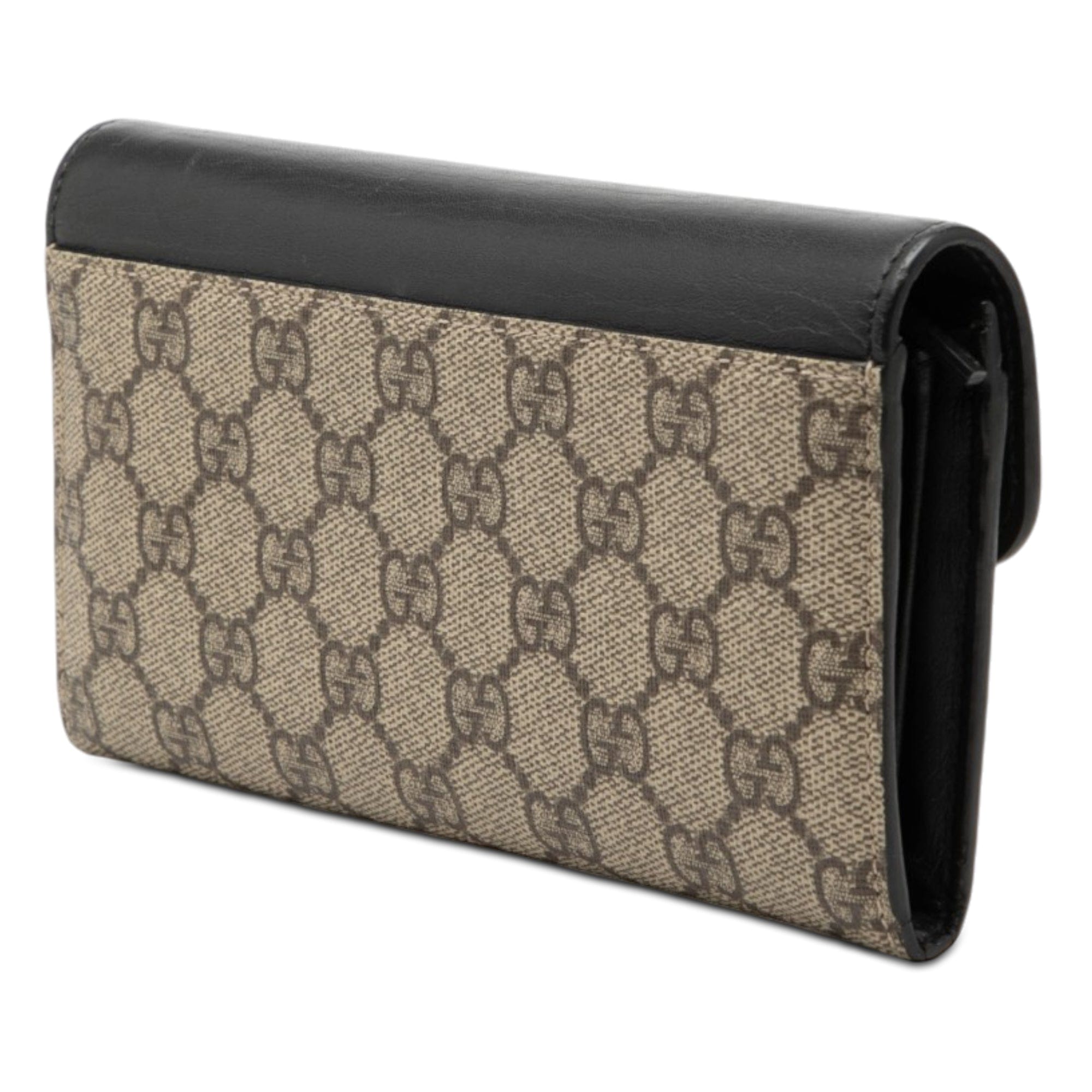Gucci GG Supreme Pearl Studded Peony Long Wallet