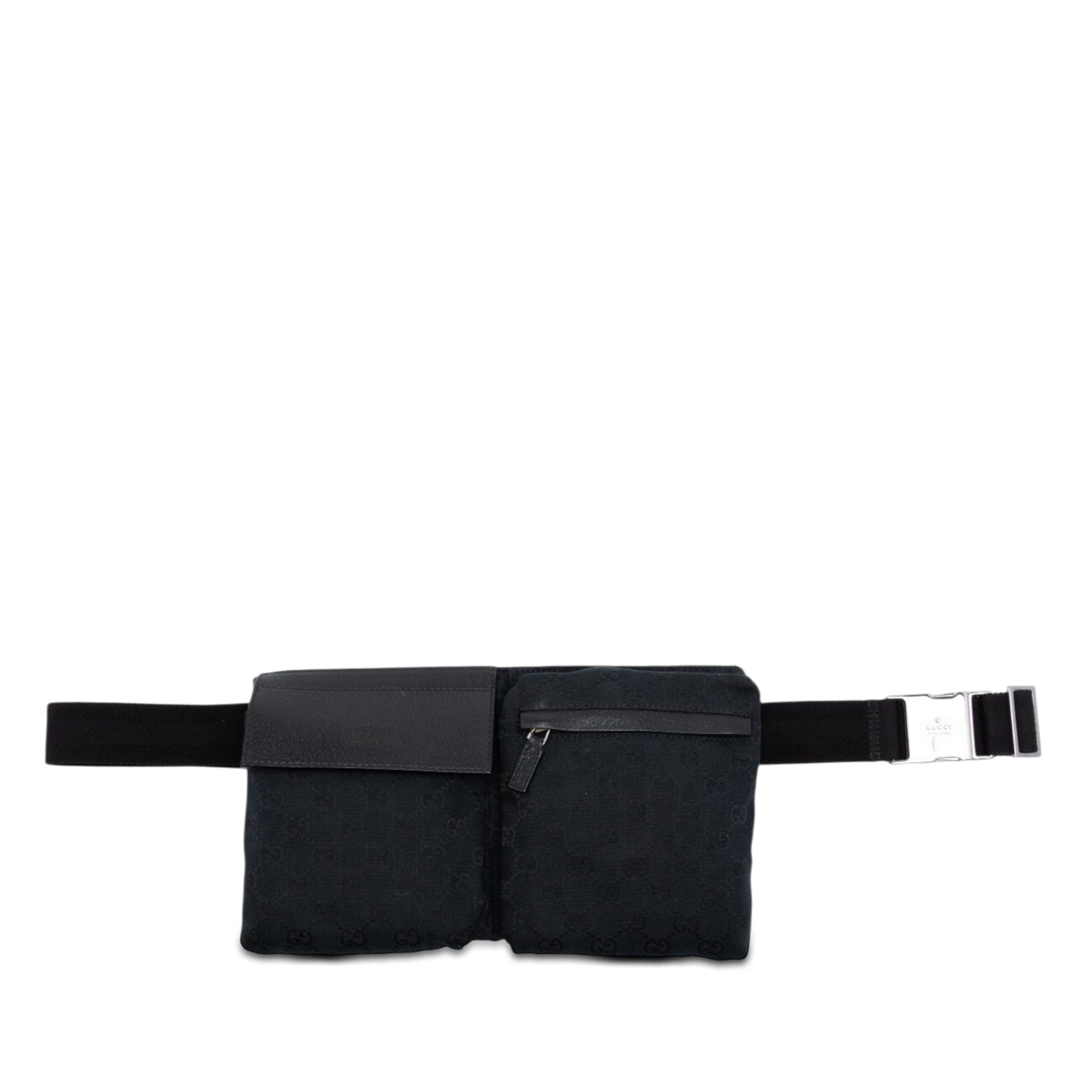 Gucci GG Canvas Double Pocket Belt Bag