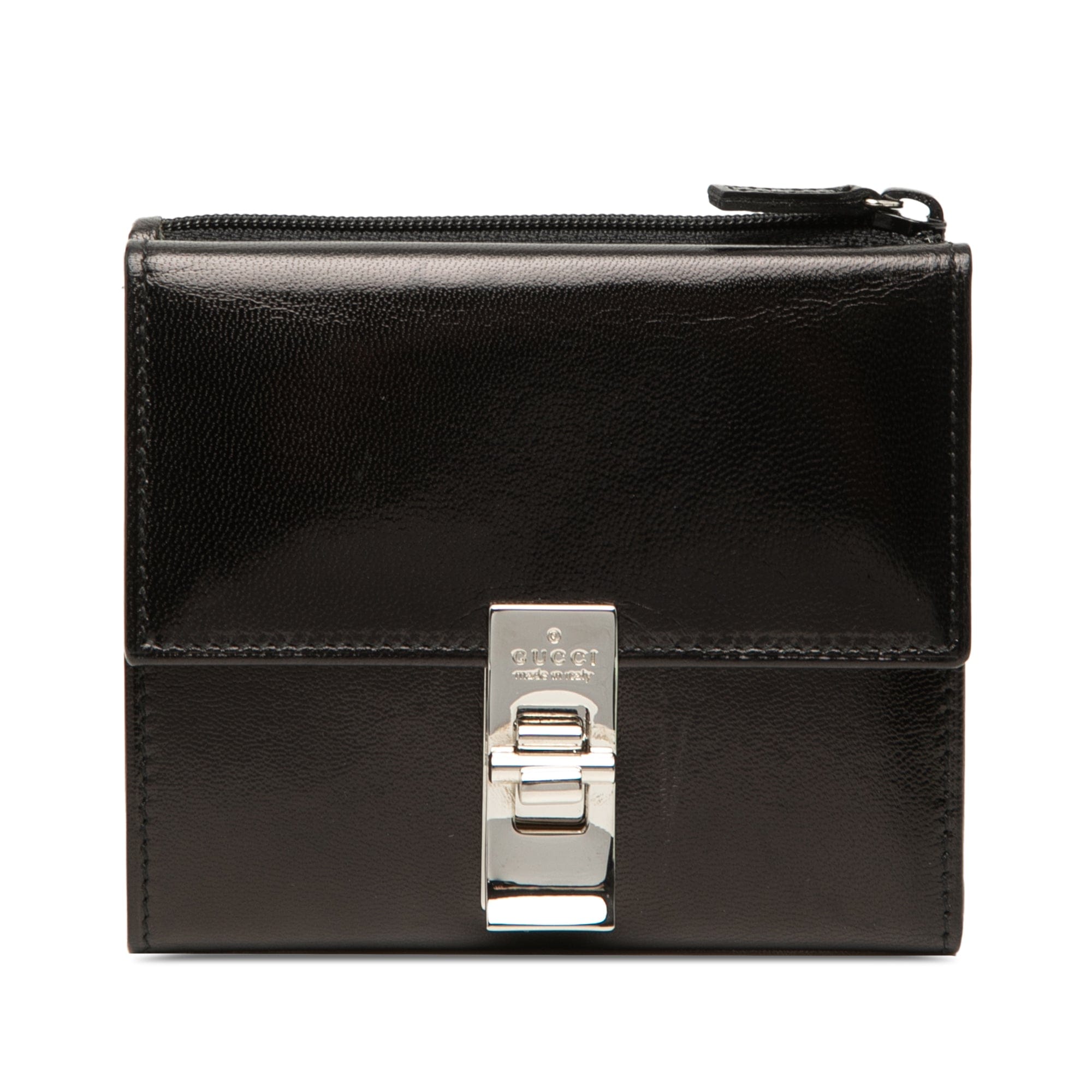 Gucci Calfskin Metal Clasp Bifold Small Wallet