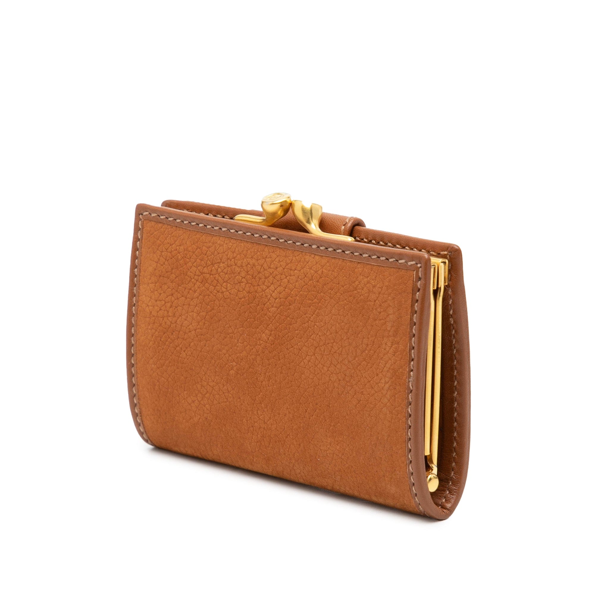 Gucci Nubuck Stirrup Kisslock Wallet