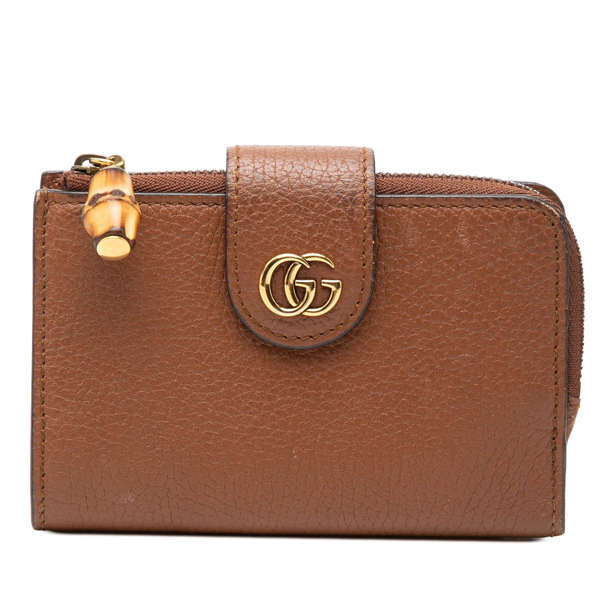 Gucci GG Marmont Calfskin Bamboo Bifold Wallet