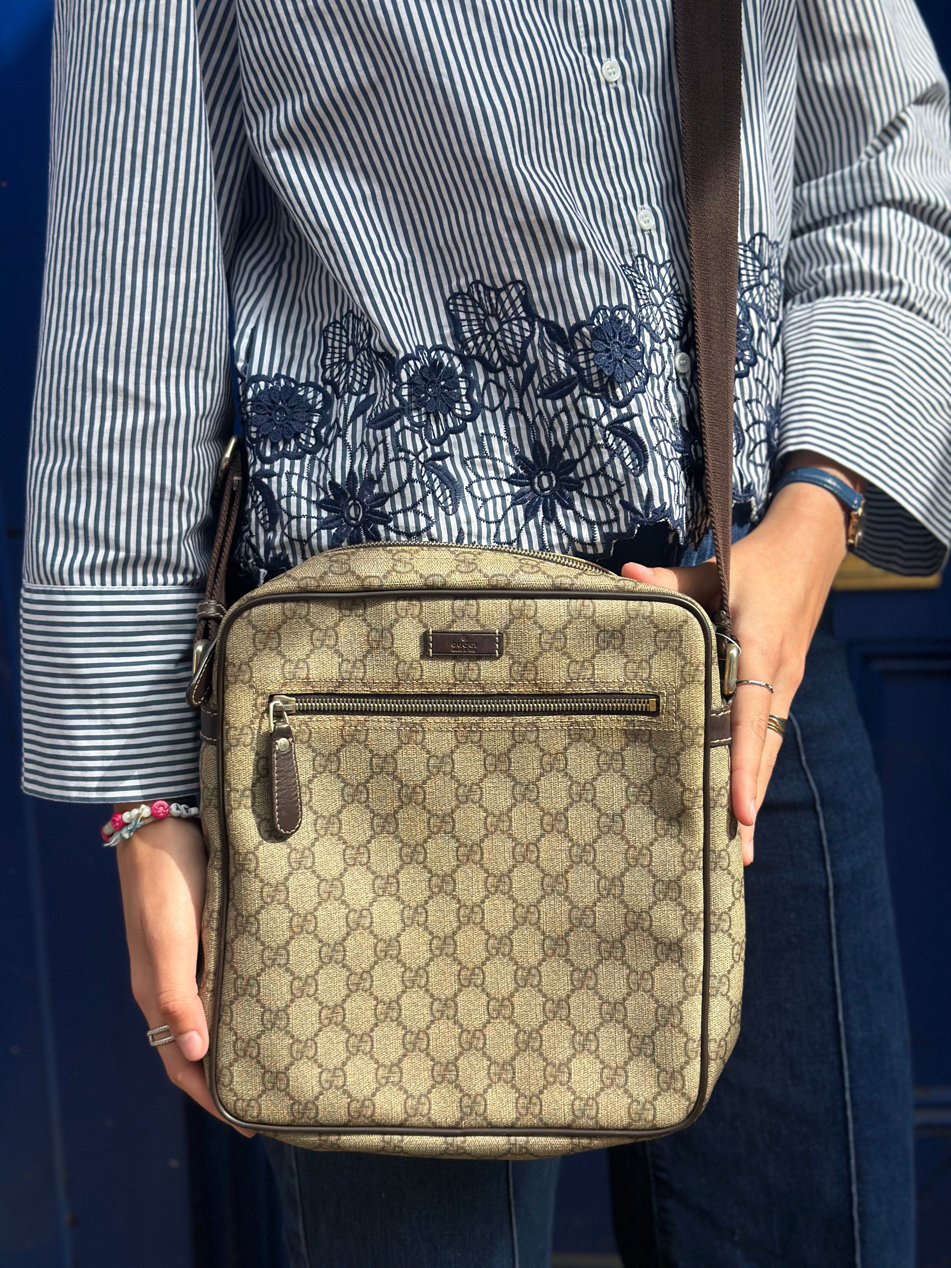Gucci Monogram Canvas Supreme Messenger Bag