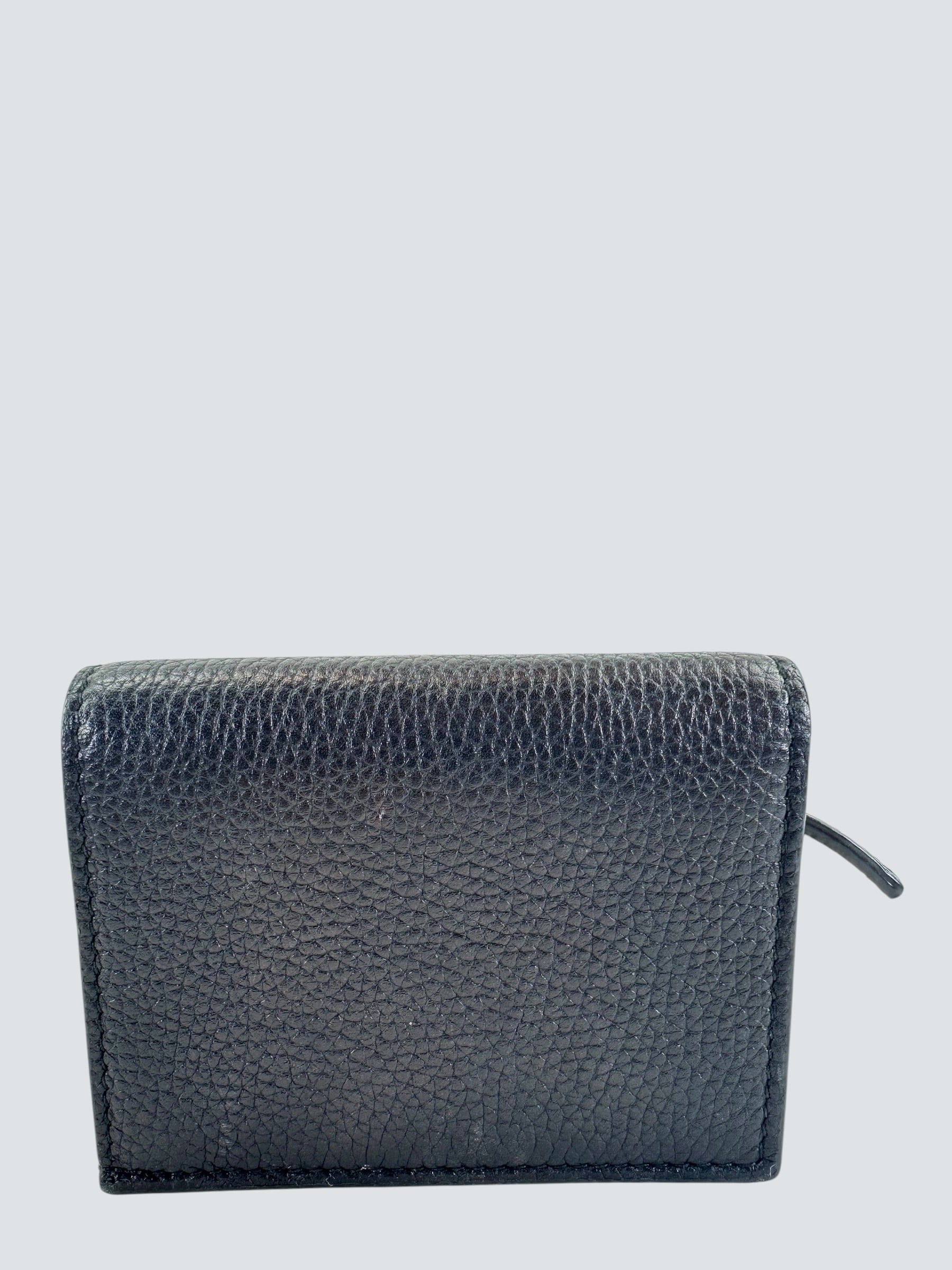 Gucci Black Leather Blind for Love Foldover Wallet