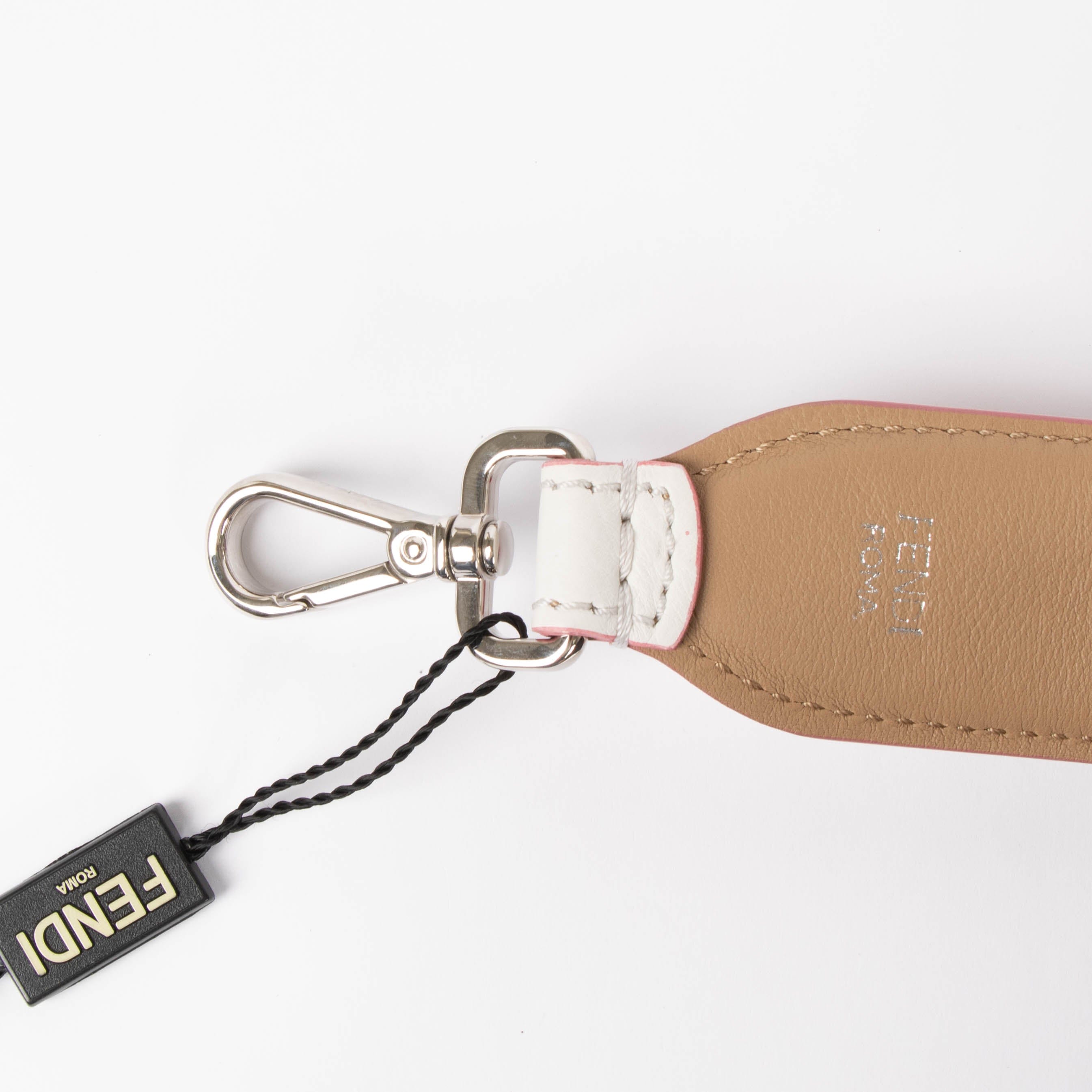 Fendi White Studded Strap You Bag Strap