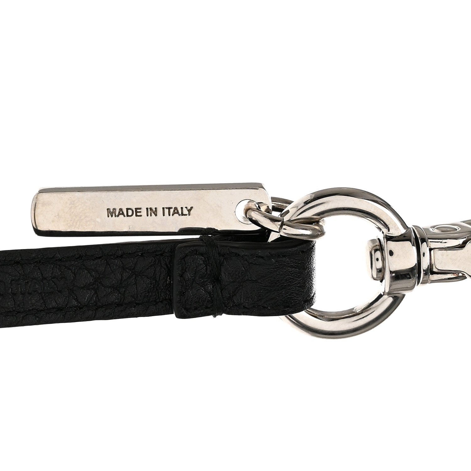 Fendi Grained Calfskin Dice Bag Charm Coin Case White Black