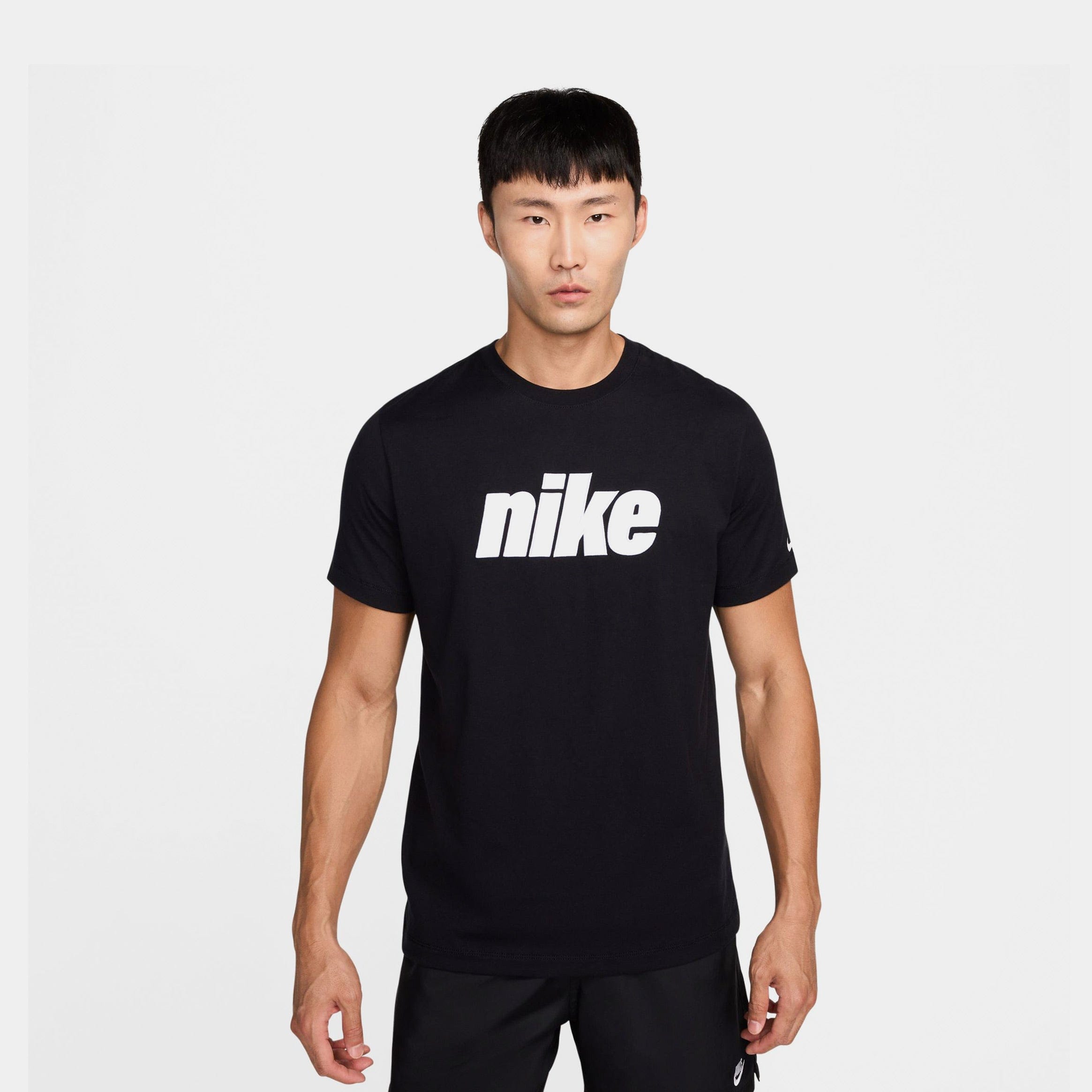 Nike NSW Block 2.0 Crew Mens Short Sleeve Shirt (Black/White)