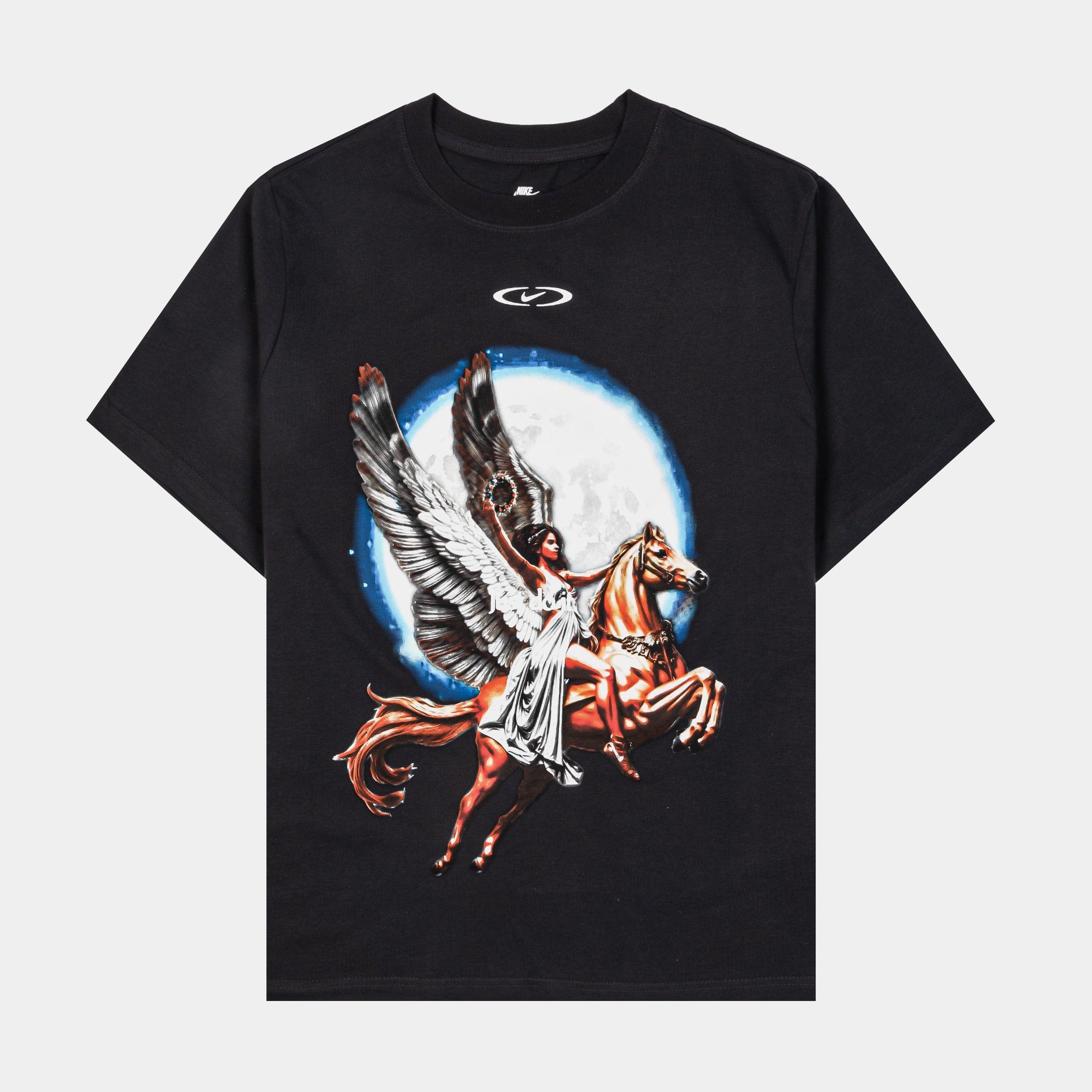 Nike NSW Essential Pegasus Soaring Oversized Womens Short Sleeve Shirt (Off Noir/White)