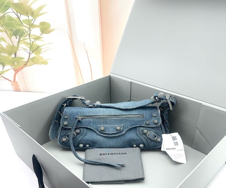 Balenciaga Blue Denim Strass Le Cagole Shoulder Bag 21237204