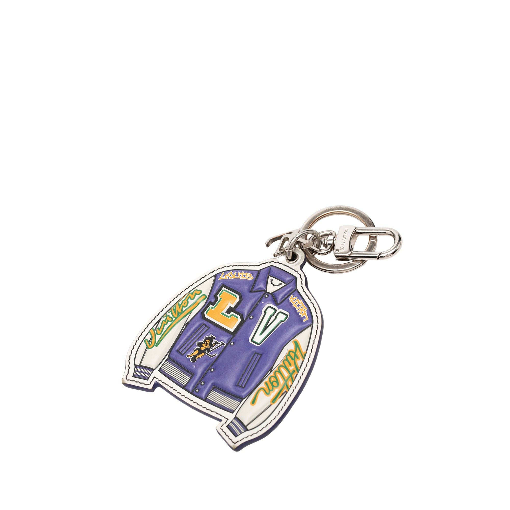 Louis Vuitton Printed Leather and Brass LV Varsity Jacket Illustre Bag Charm and Key Holder
