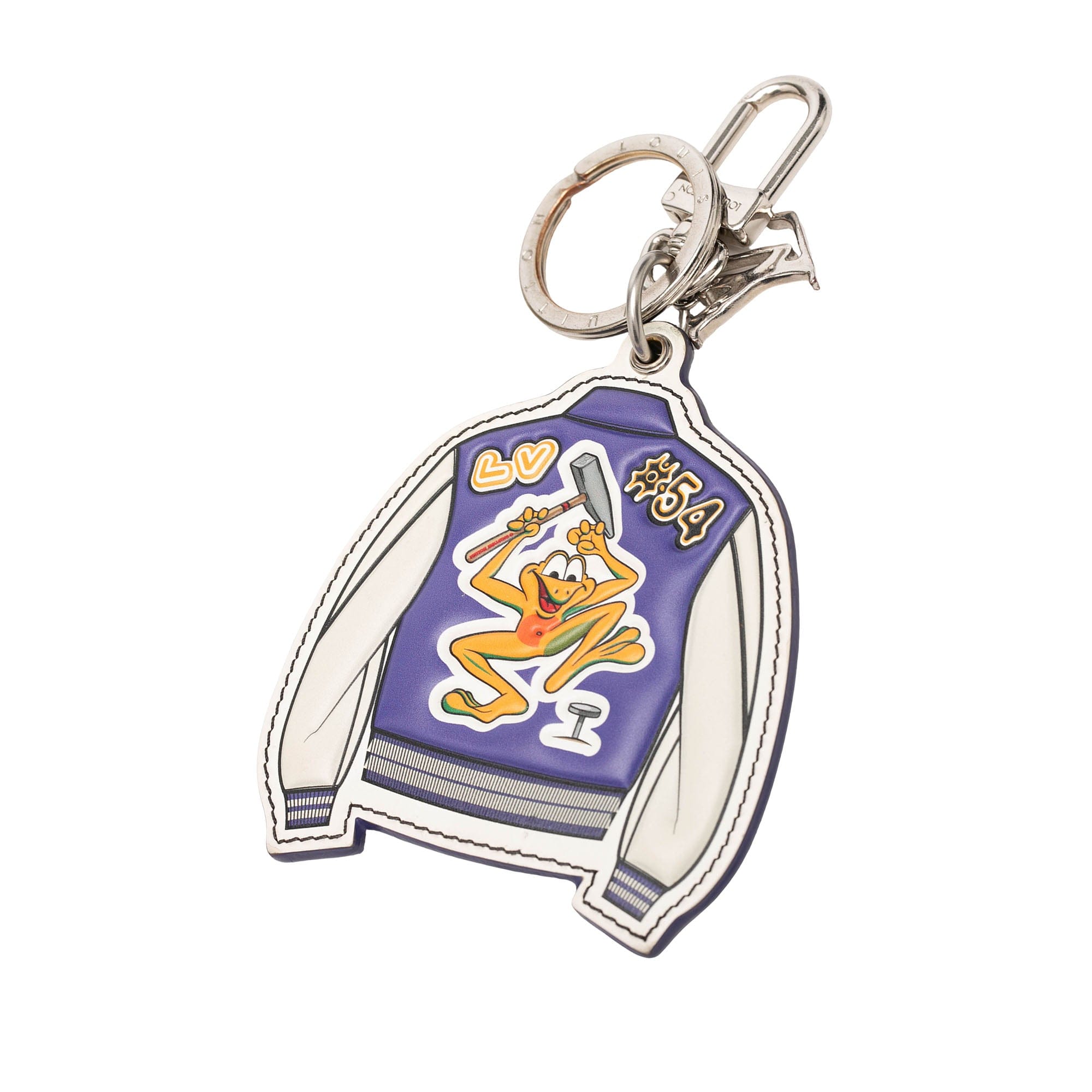 Louis Vuitton Printed Leather and Brass LV Varsity Jacket Illustre Bag Charm and Key Holder