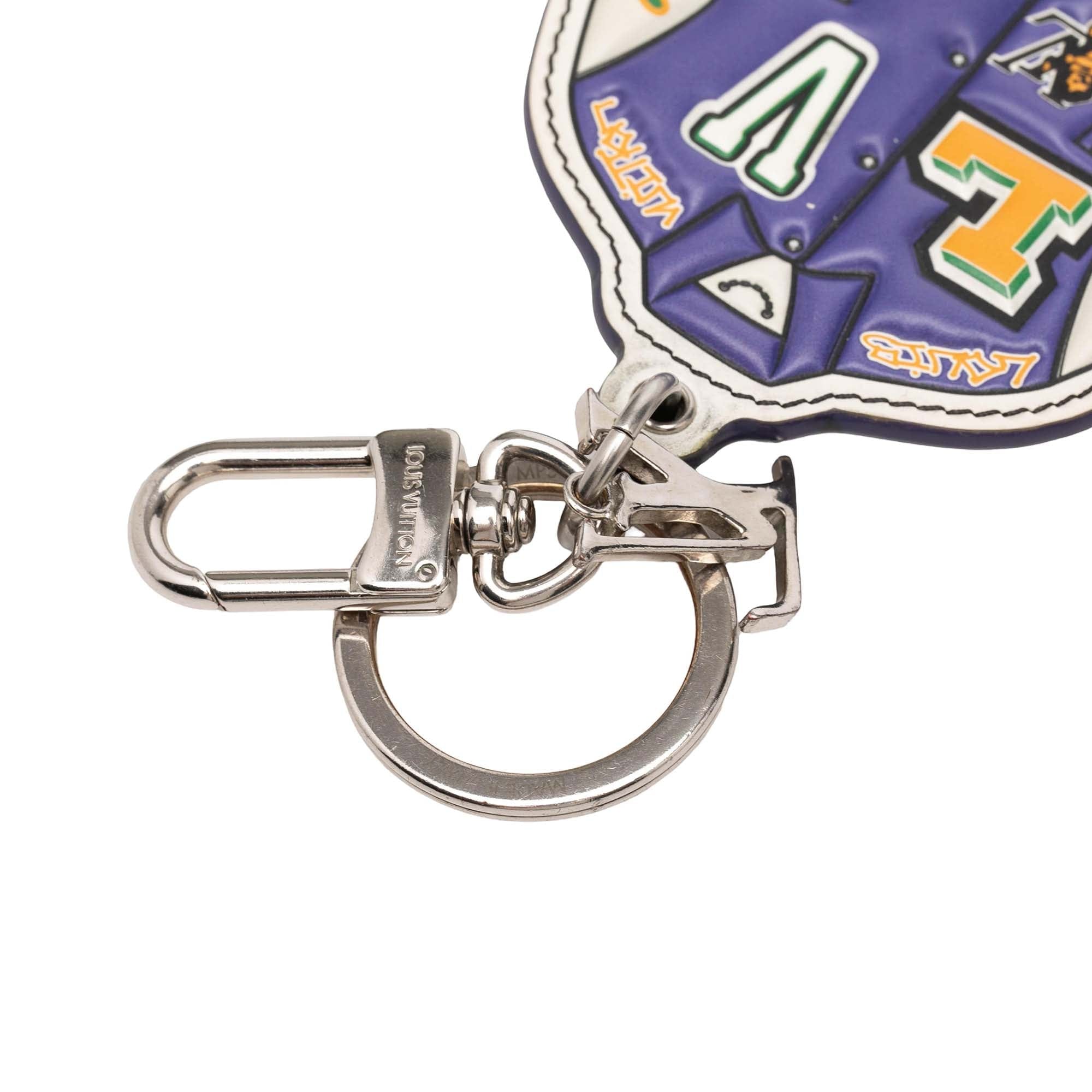 Louis Vuitton Printed Leather and Brass LV Varsity Jacket Illustre Bag Charm and Key Holder