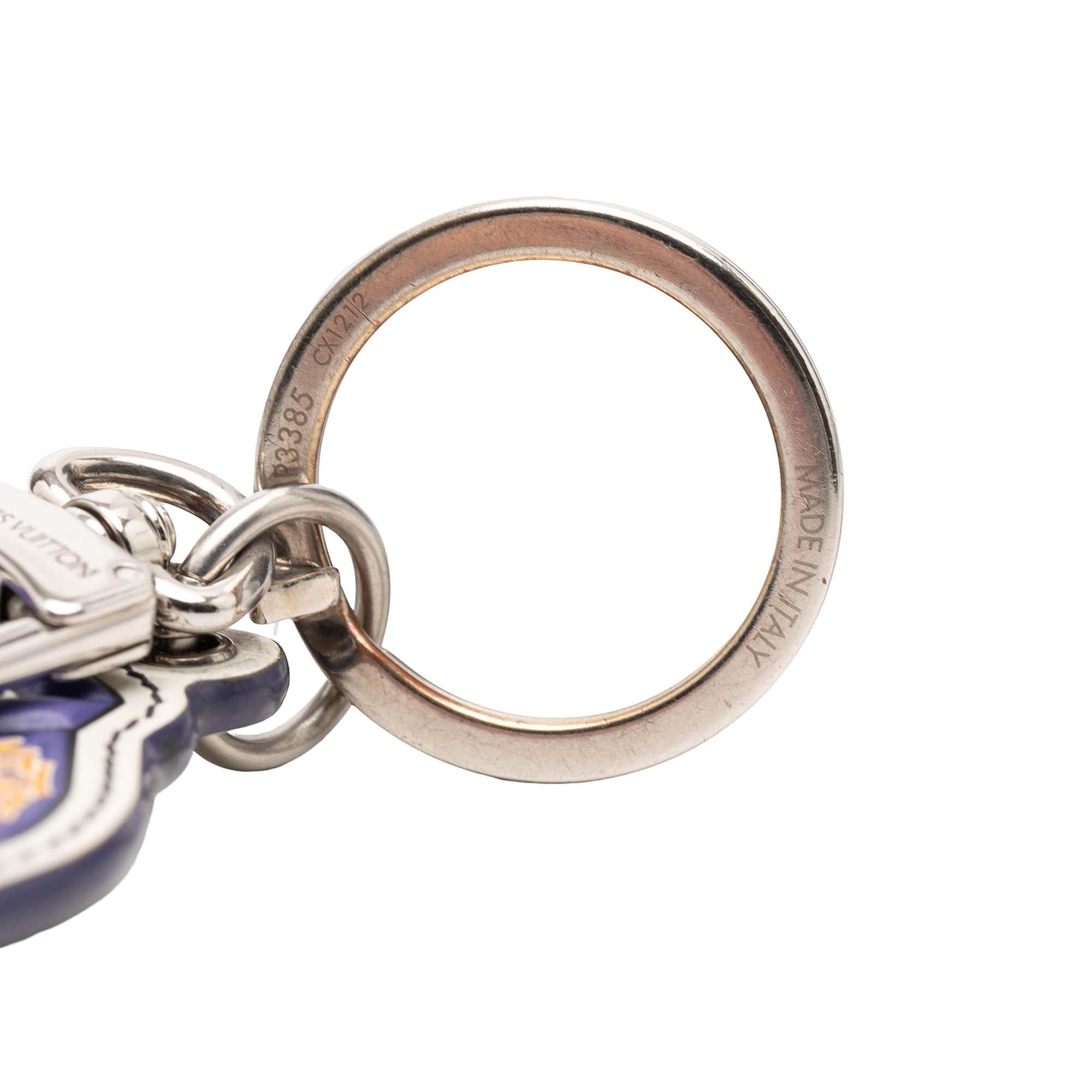 Louis Vuitton Printed Leather and Brass LV Varsity Jacket Illustre Bag Charm and Key Holder