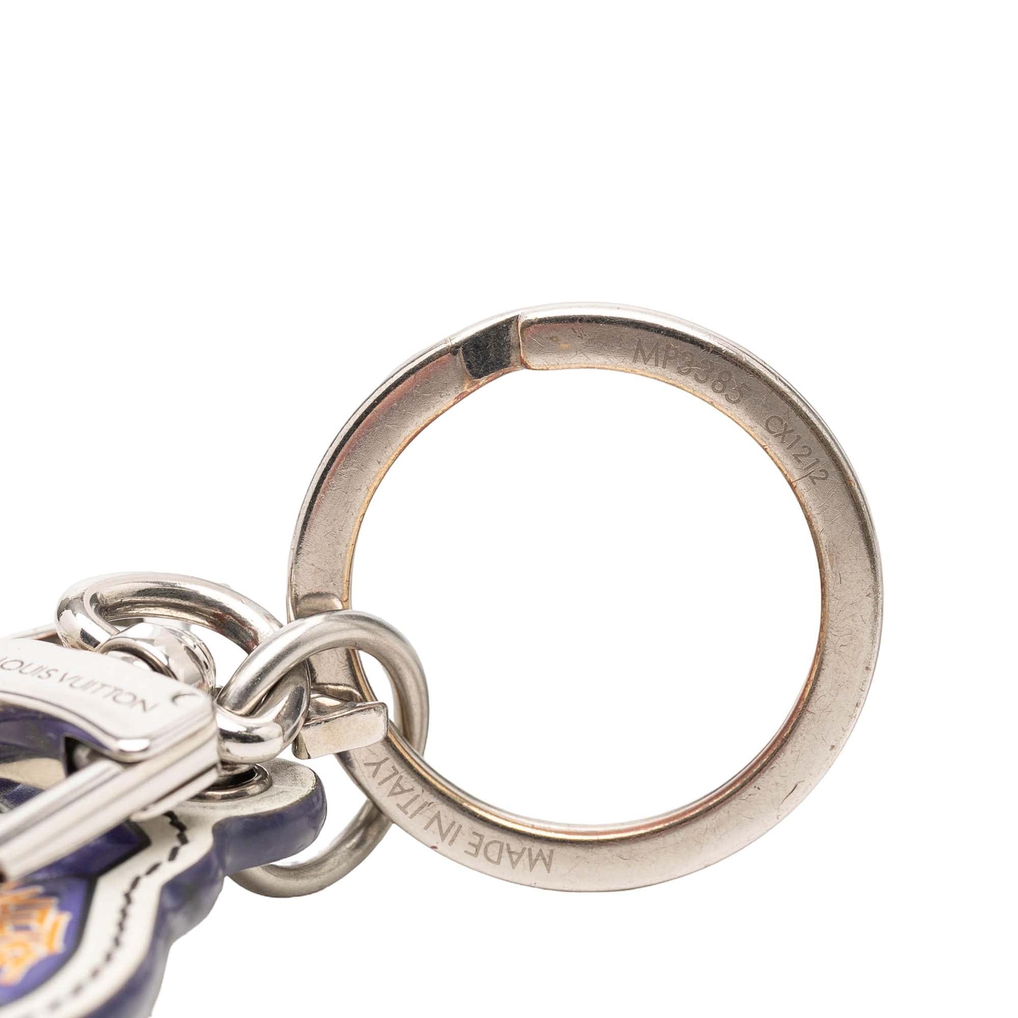 Louis Vuitton Printed Leather and Brass LV Varsity Jacket Illustre Bag Charm and Key Holder