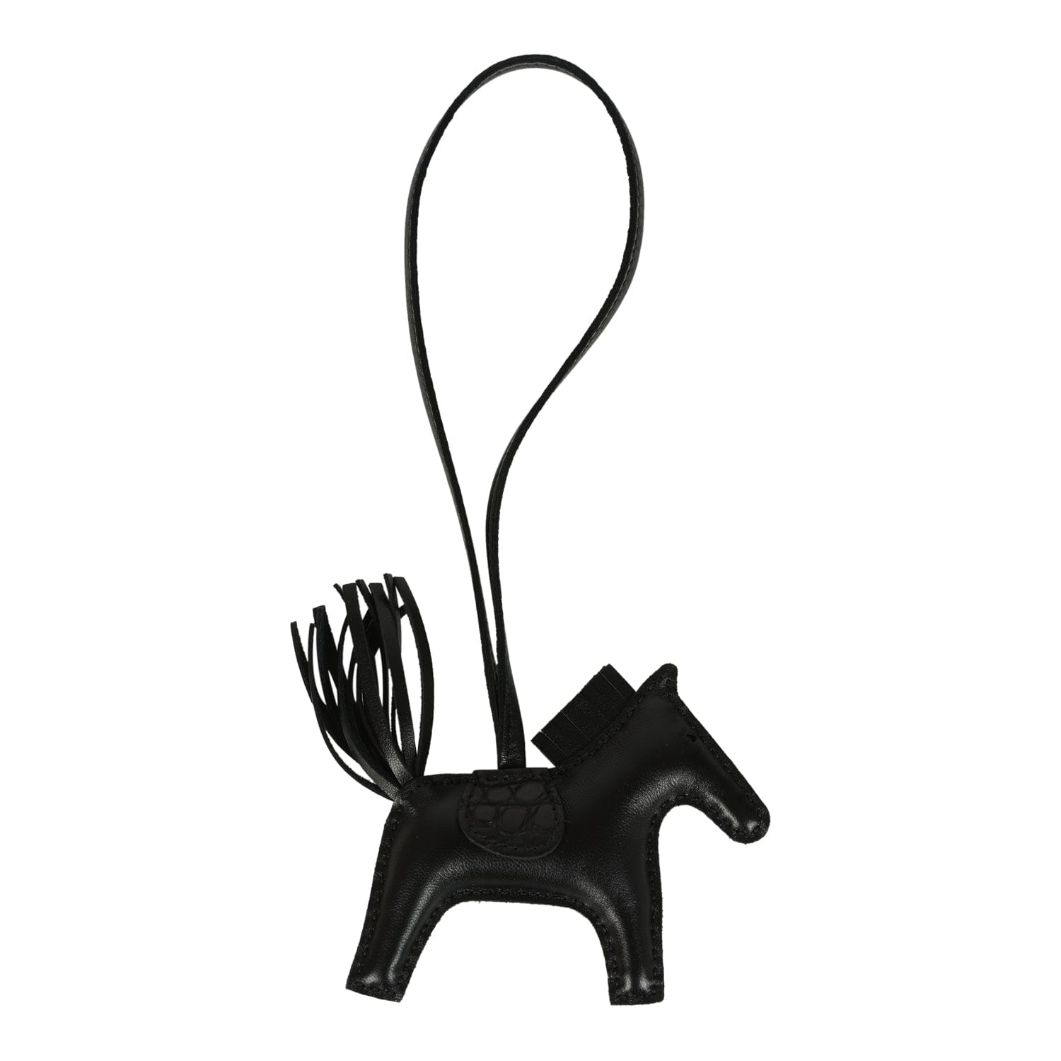 Hermes Rodeo Bag Charm PM So Black Touch Milo Lambskin and Matte Alligator