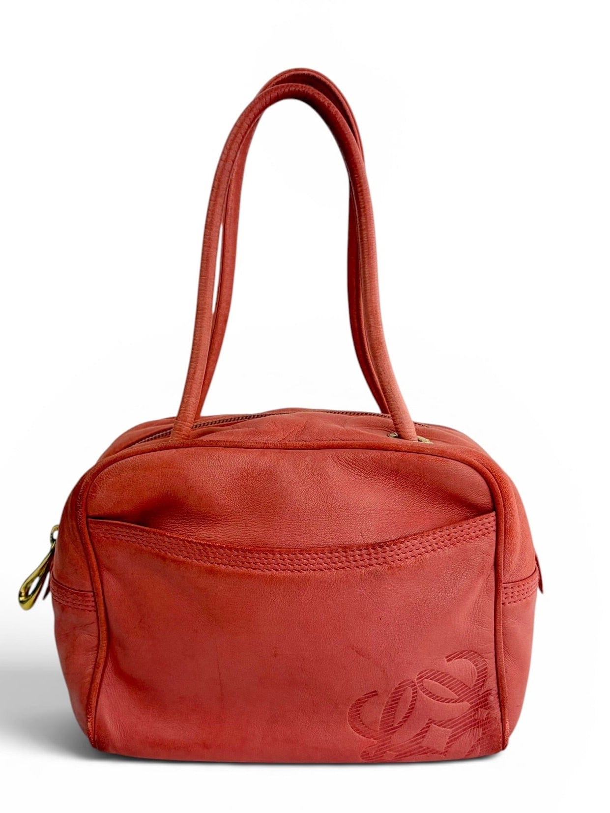 Loewe Pink Leather Anagram Small Handle Bag