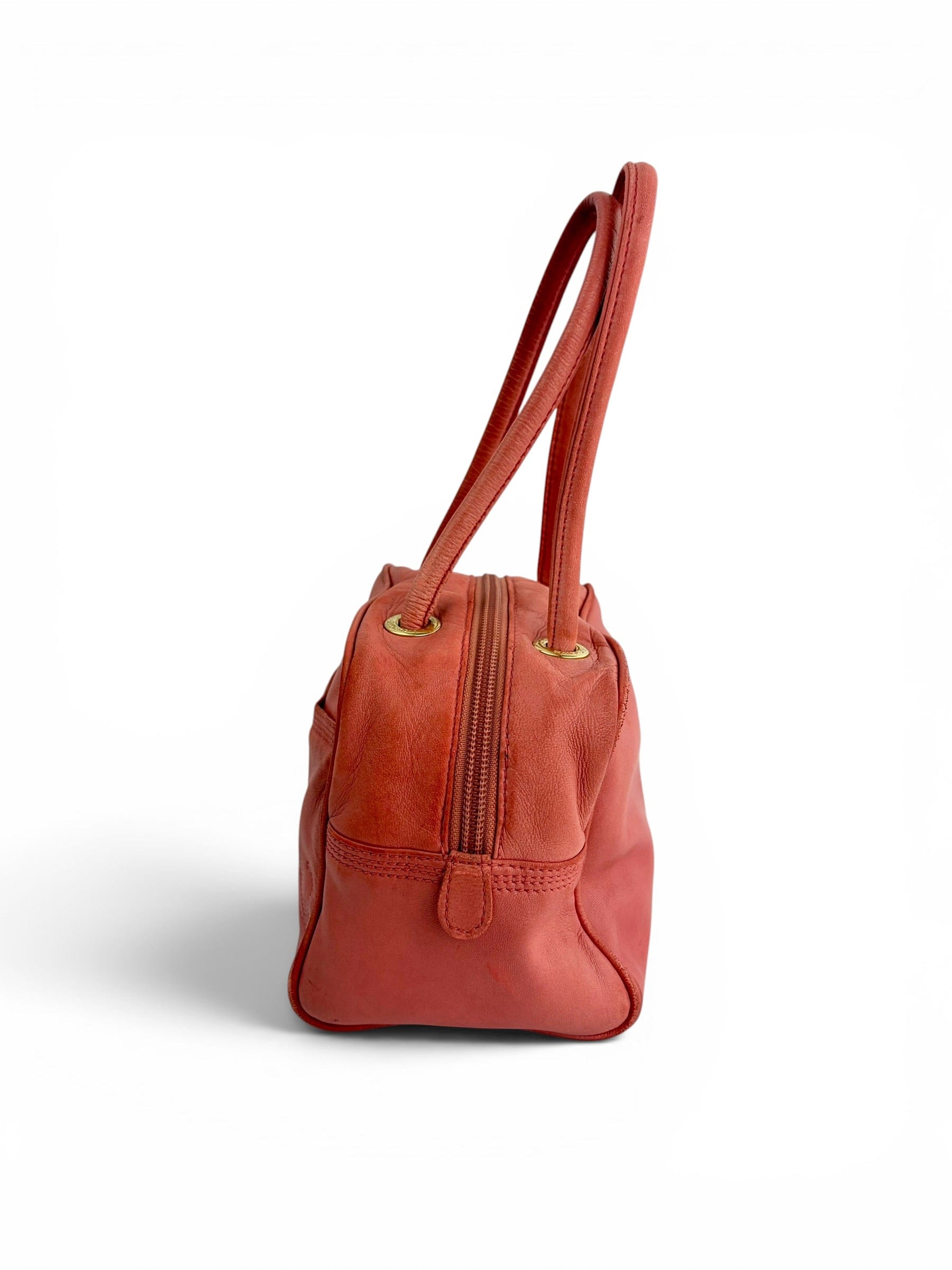 Loewe Pink Leather Anagram Small Handle Bag