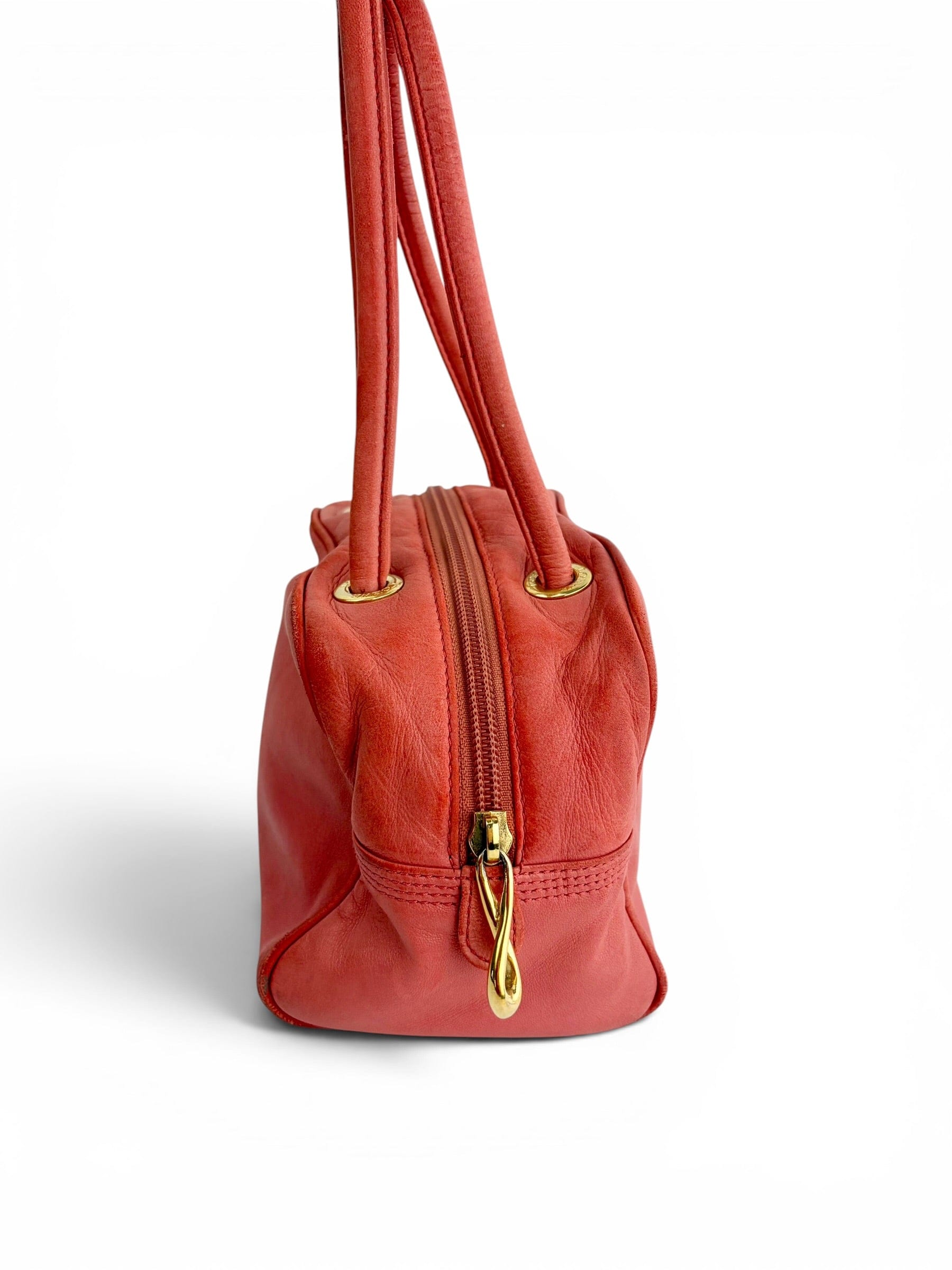Loewe Pink Leather Anagram Small Handle Bag