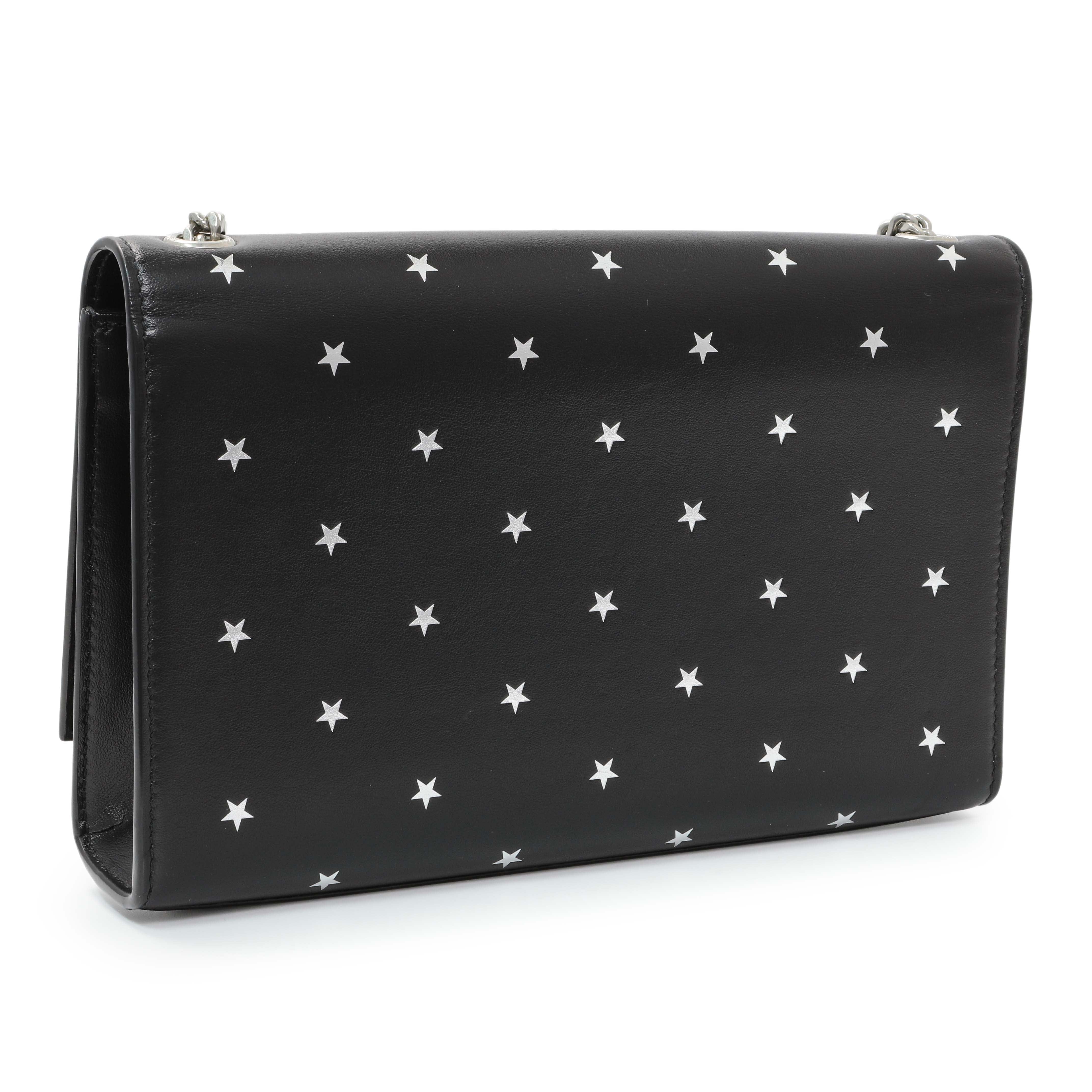 Saint Laurent Black Star Print Calfskin Medium Kate Satchel