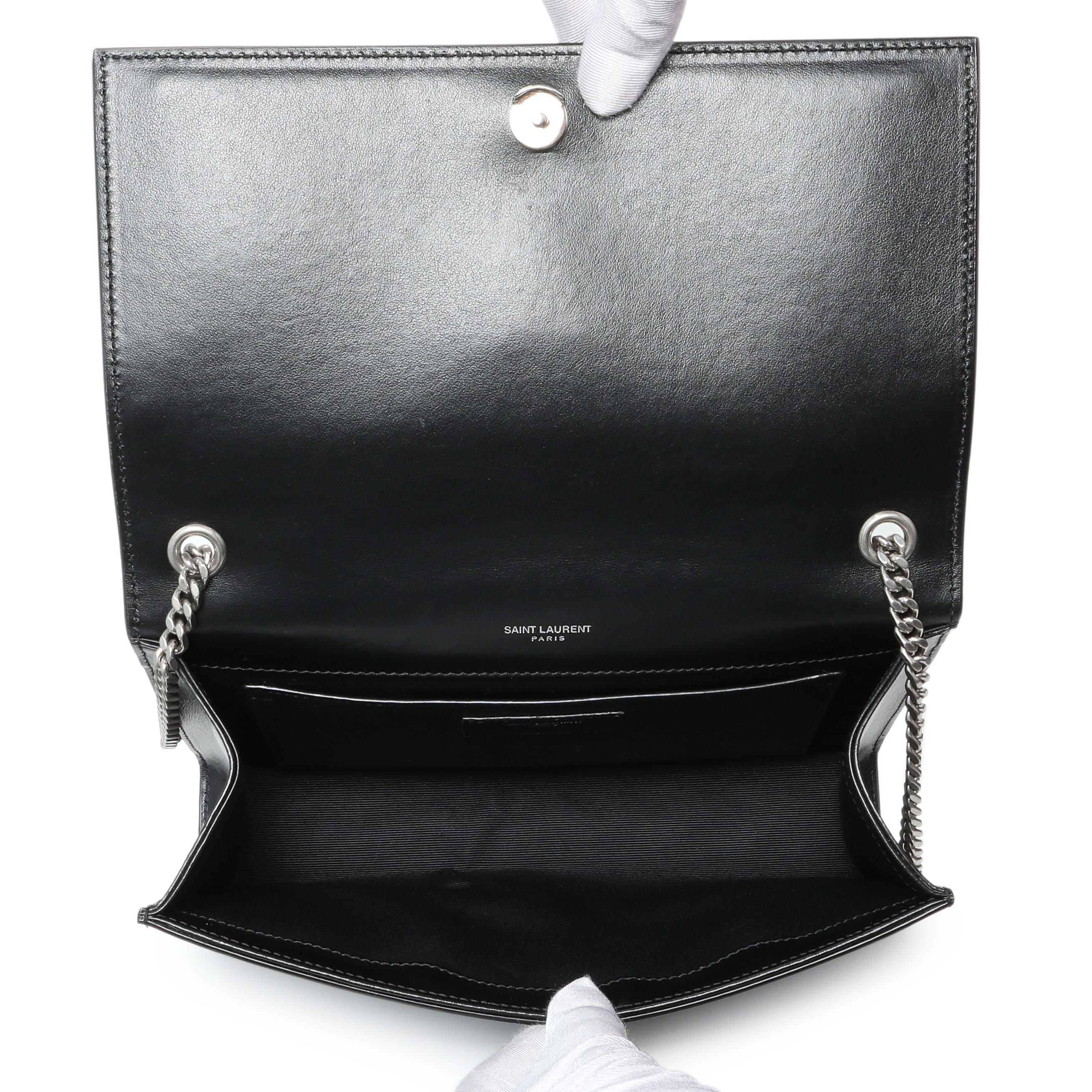 Saint Laurent Black Star Print Calfskin Medium Kate Satchel