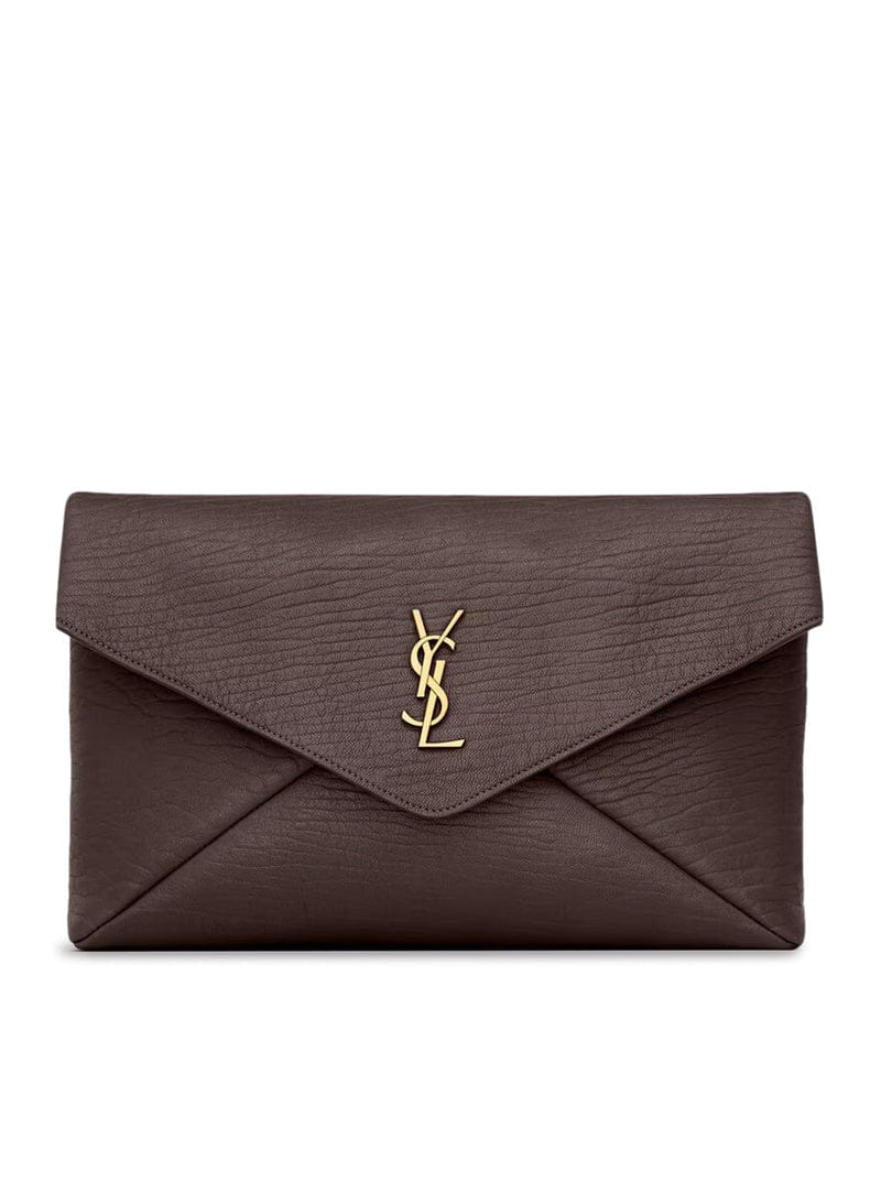 Saint Laurent Women Cassandre Large Lambskin Envelope Pouch