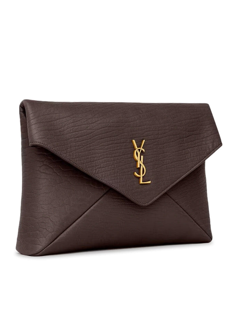 Saint Laurent Women Cassandre Large Lambskin Envelope Pouch