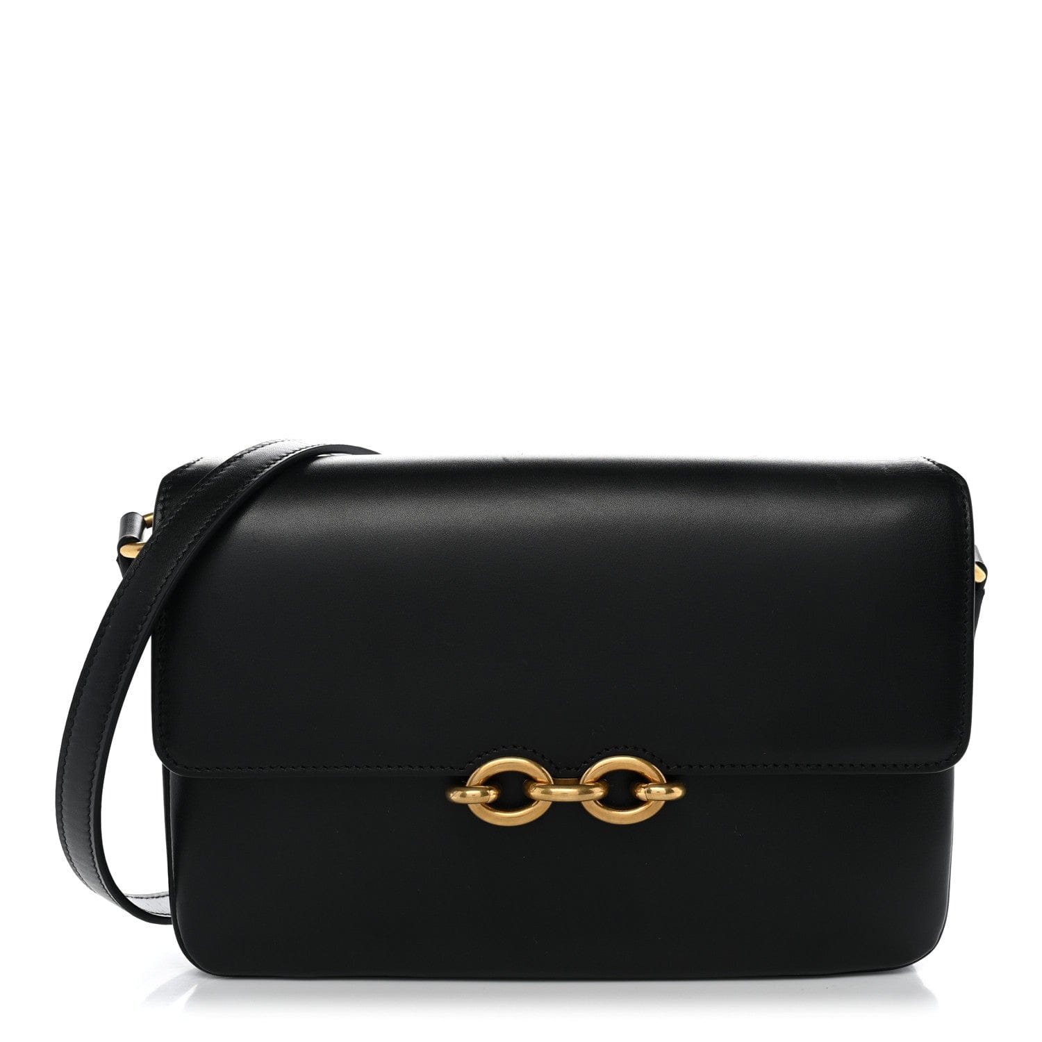 Saint Laurent Smooth Calfskin Le Maillon Satchel Black