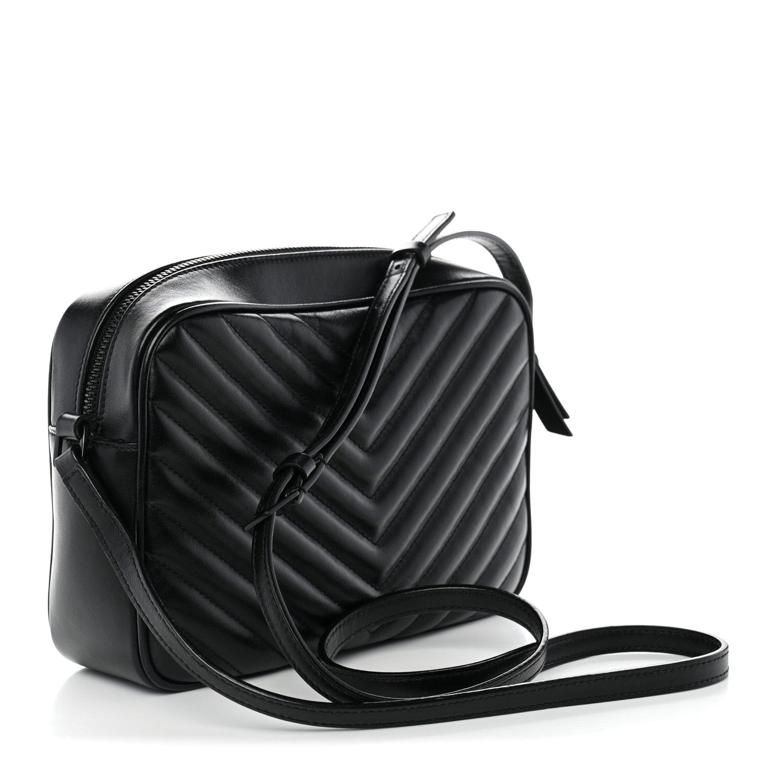 Saint Laurent Calfskin Matelasse Monogram Monochrome Lou Camera Bag Black