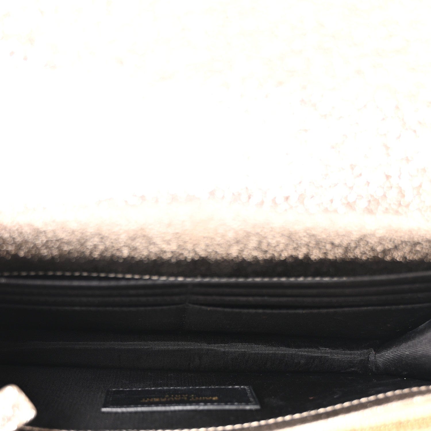 Saint Laurent Metallic Crackled Calfskin Matelasse Chevron Monogram Envelope Chain Wallet Gold