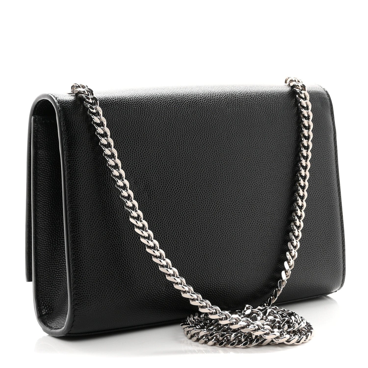 Saint Laurent Grain De Poudre Small Classic Monogram Kate Satchel Black