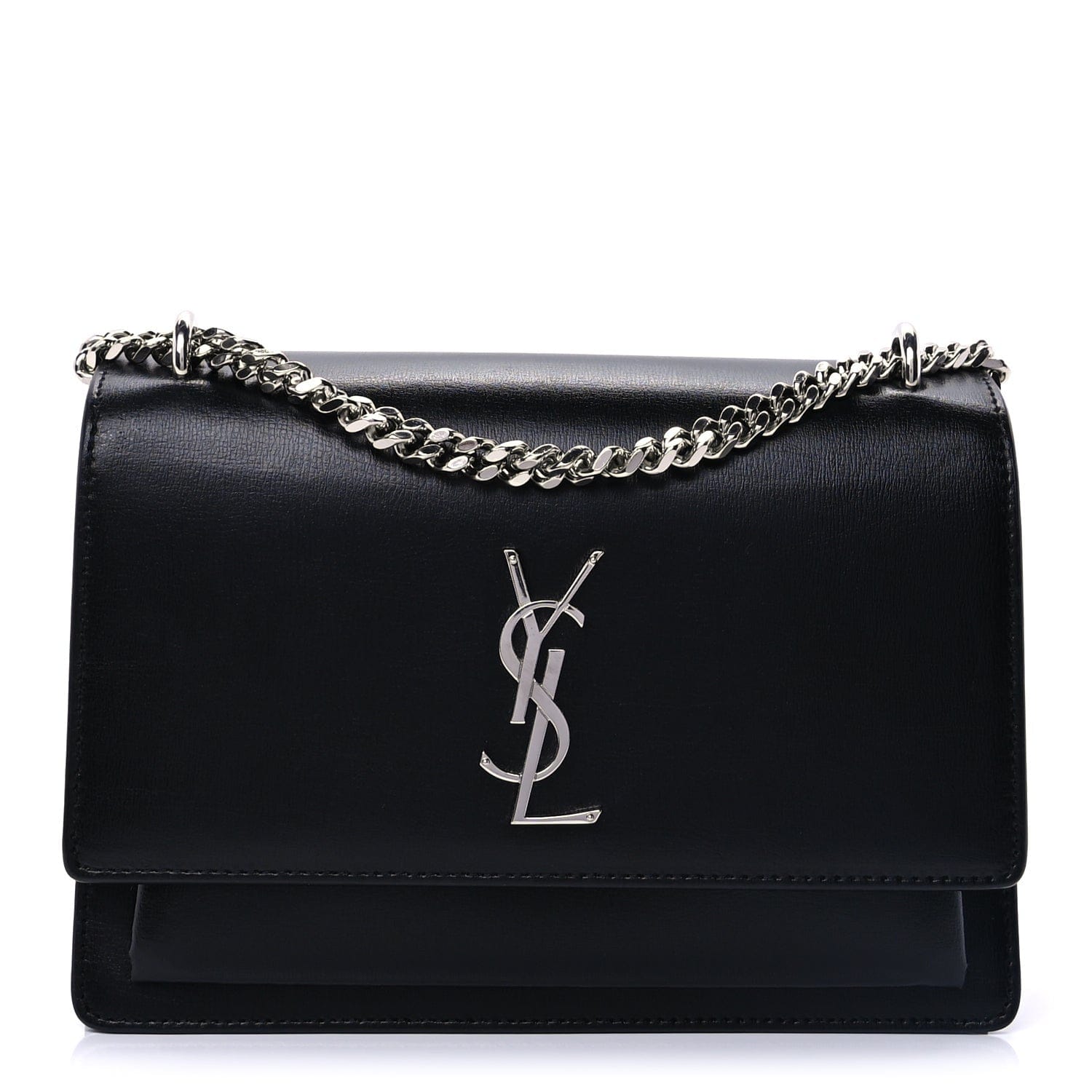 Saint Laurent Calfskin Medium Monogram Sunset Black