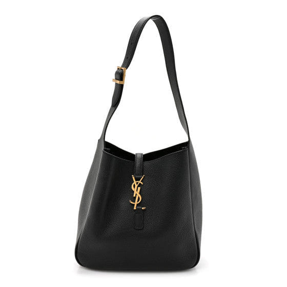 Saint Laurent Smooth Calfskin Small Le 5 A 7 Soft Hobo Black