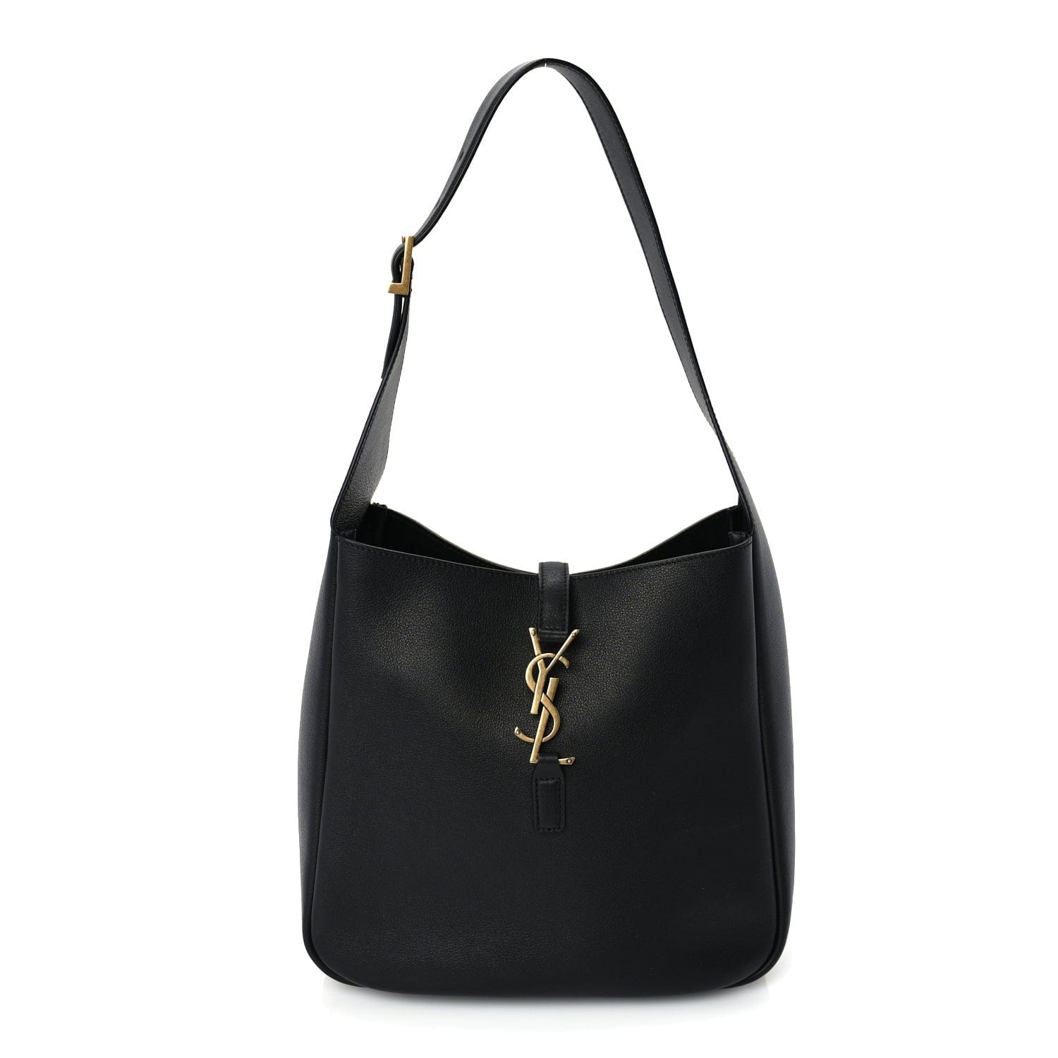 Saint Laurent Smooth Calfskin Small Le 5 A 7 Soft Hobo Black