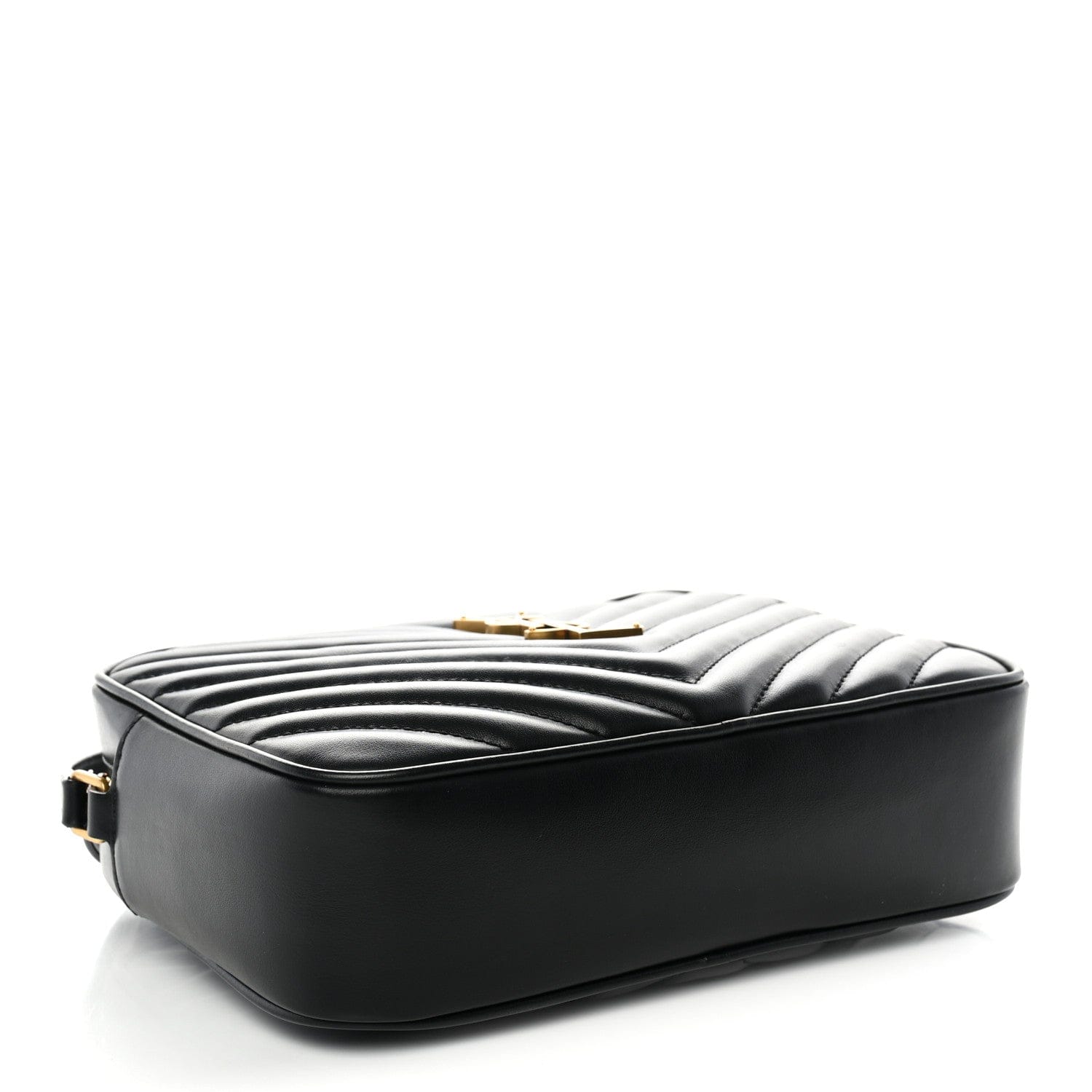 Saint Laurent Calfskin Matelasse Monogram Lou Camera Bag Black