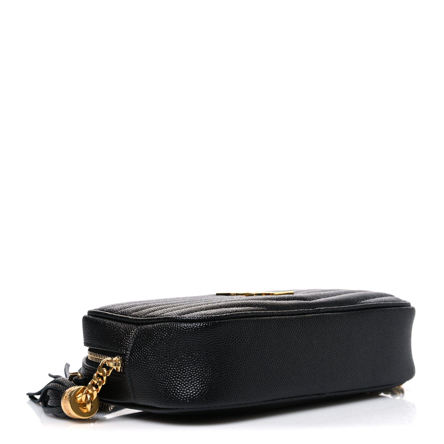 Saint Laurent Grain De Poudre Matelasse Monogram Mini Lou Camera Bag Black Black