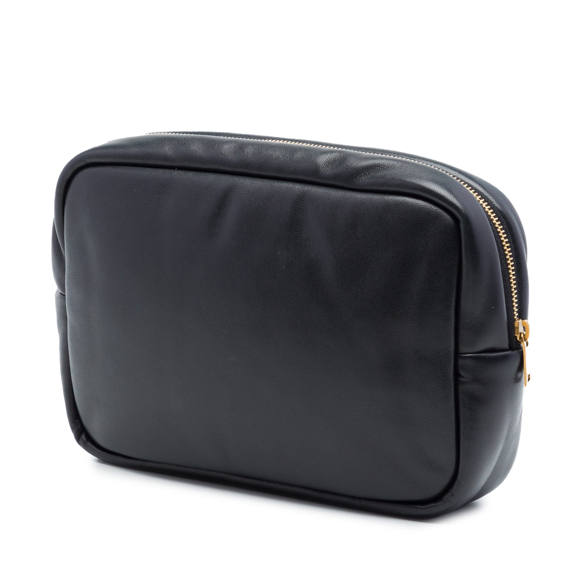 Saint Laurent Small Padded Lambskin Monogram Calypso Cosmetic Pouch