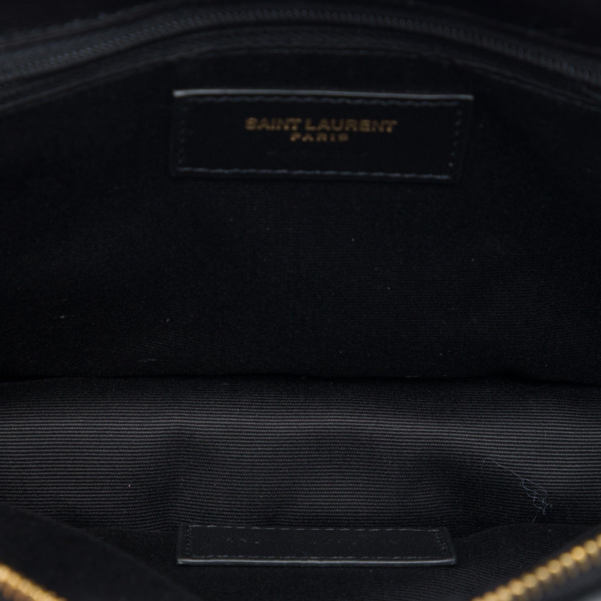 Saint Laurent Small Padded Lambskin Monogram Calypso Cosmetic Pouch