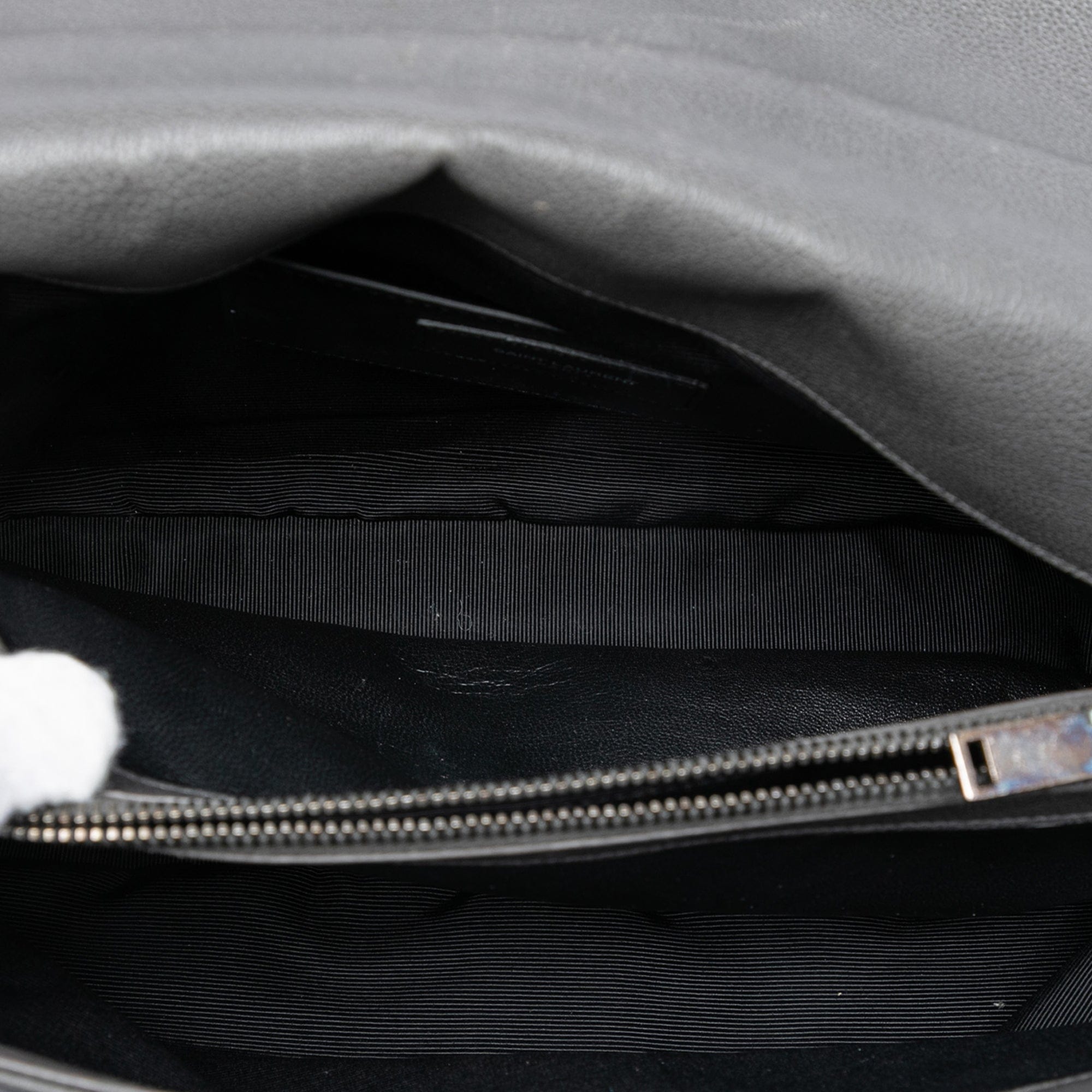 Saint Laurent Large Chevron Sheepskin Monogram College Satchel