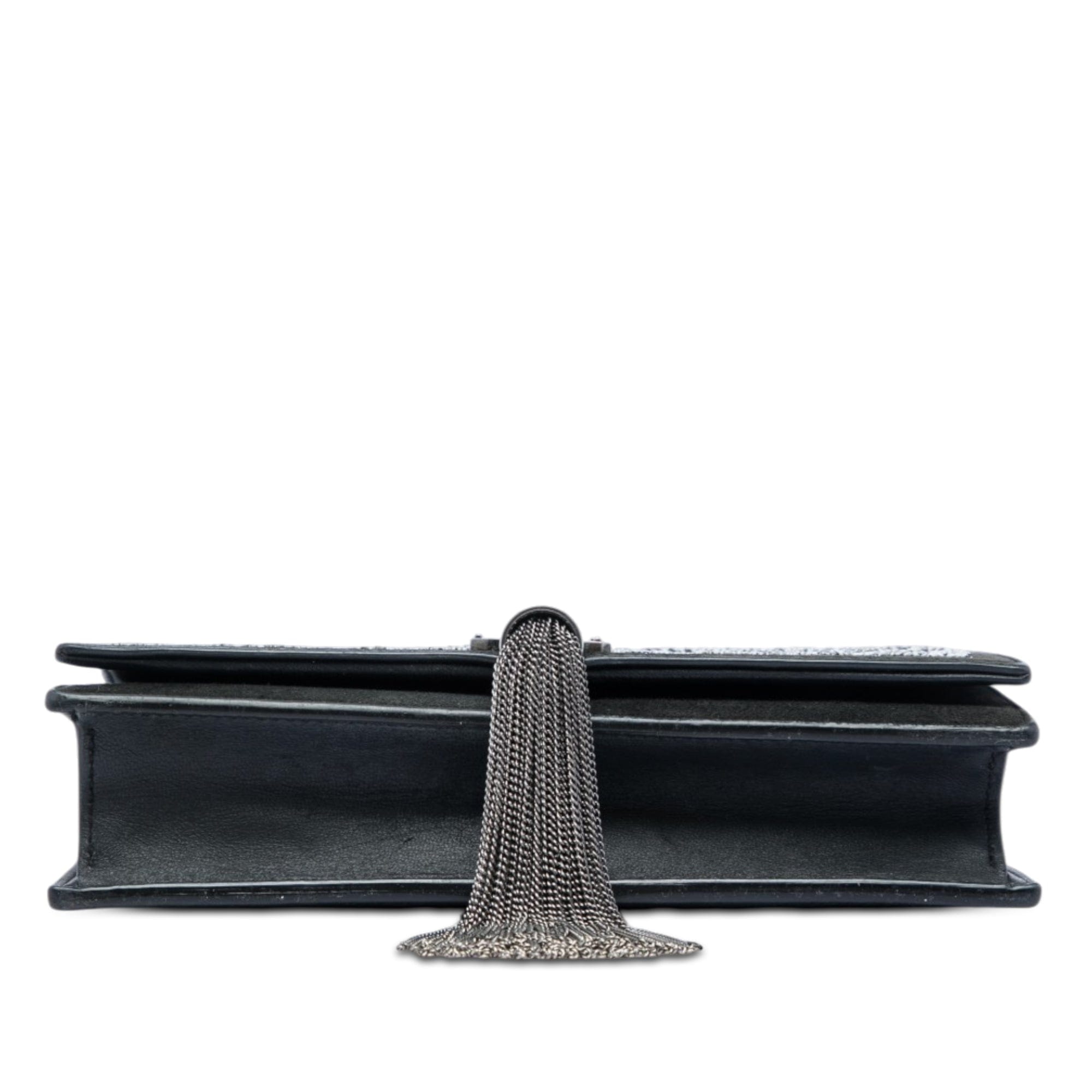 Saint Laurent Beaded Suede Monogram Kate Tassel Wallet on Chain