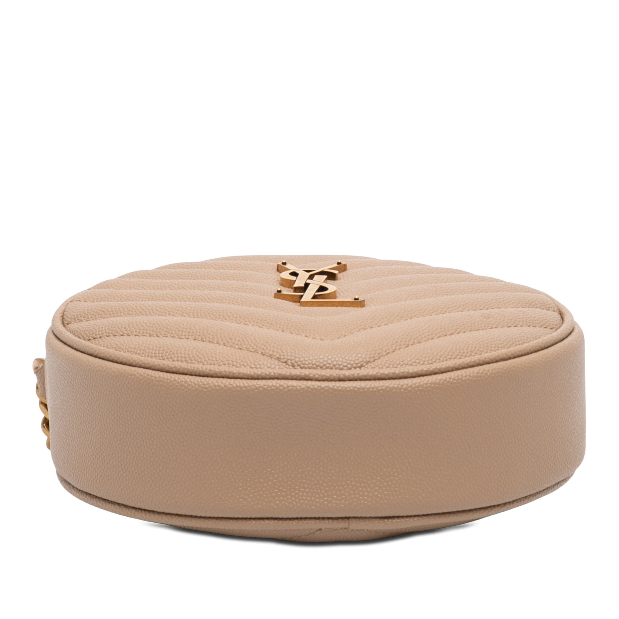 Saint Laurent Grain De Poudre Chevron Round Vinyle Camera Bag