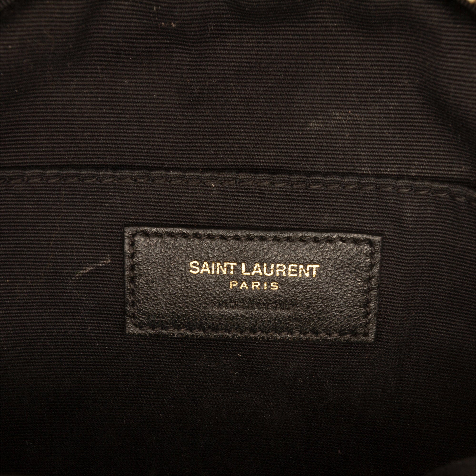 Saint Laurent Grain De Poudre Chevron Round Vinyle Camera Bag