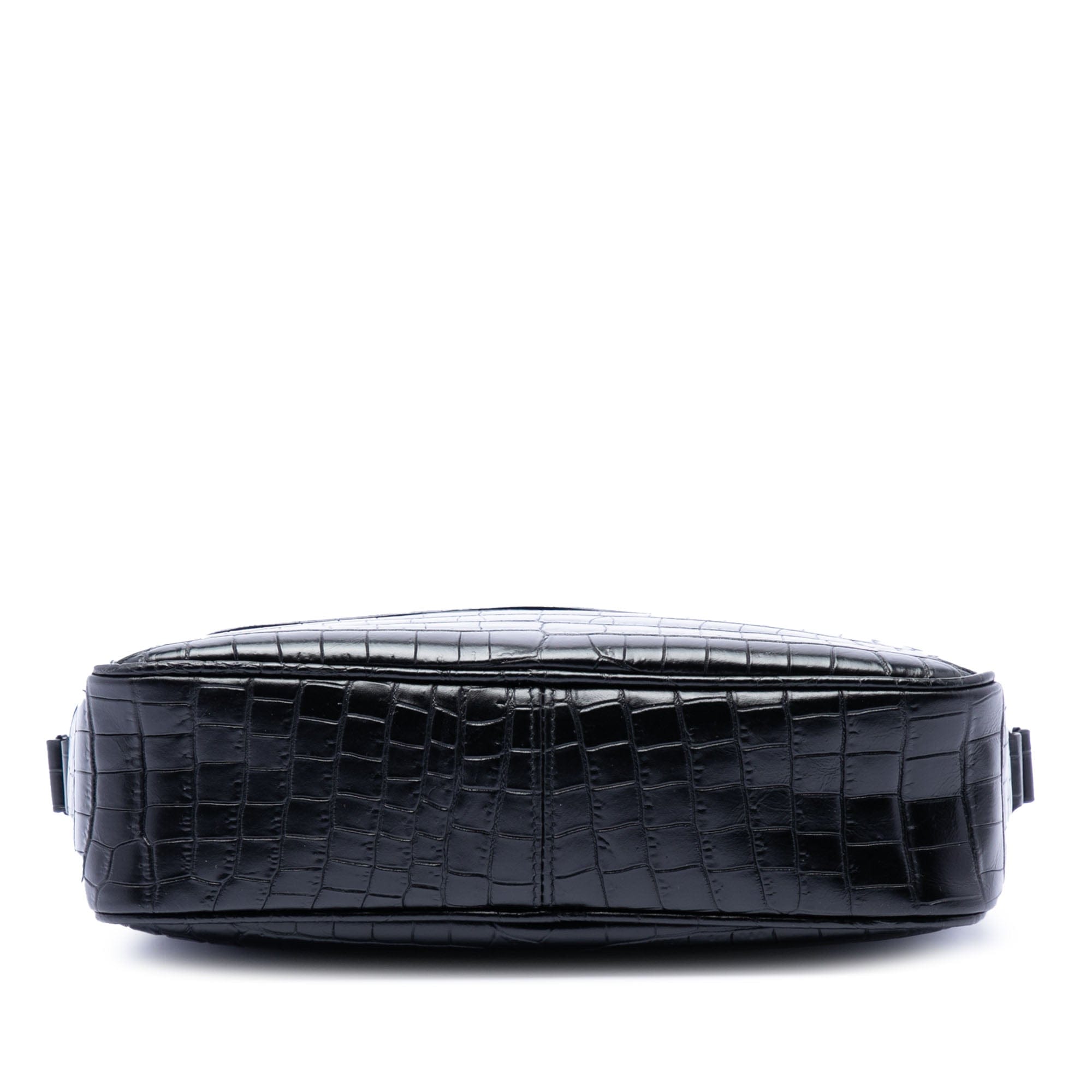 Saint Laurent Crocodile Embossed Leather Camp Camera Bag