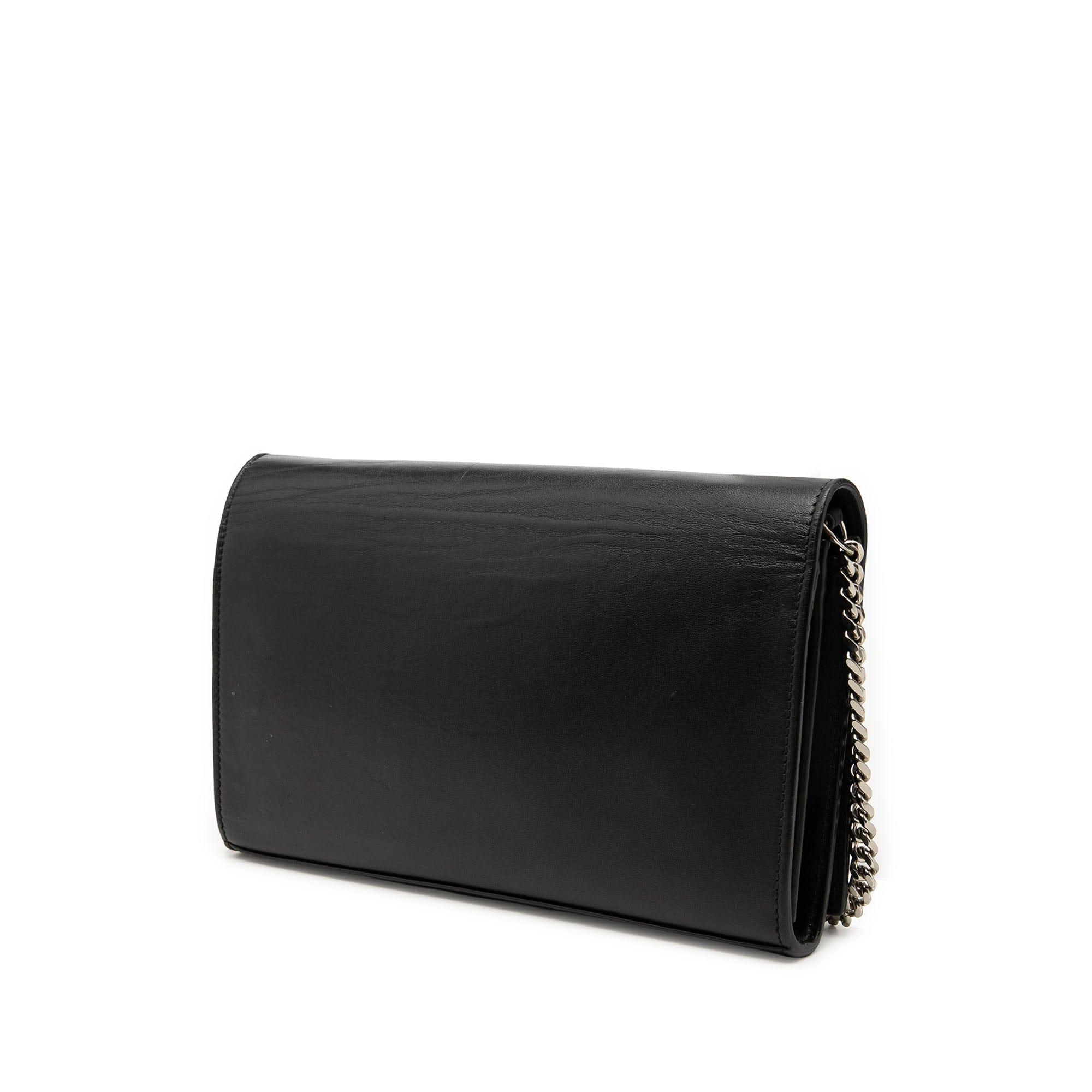 Saint Laurent Calfskin Star Applique Classic Monogram Kate Wallet on Chain