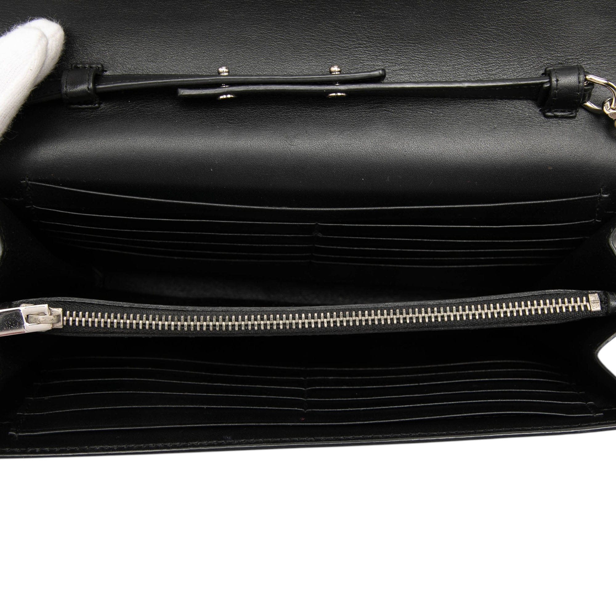 Saint Laurent Calfskin Star Applique Classic Monogram Kate Wallet on Chain