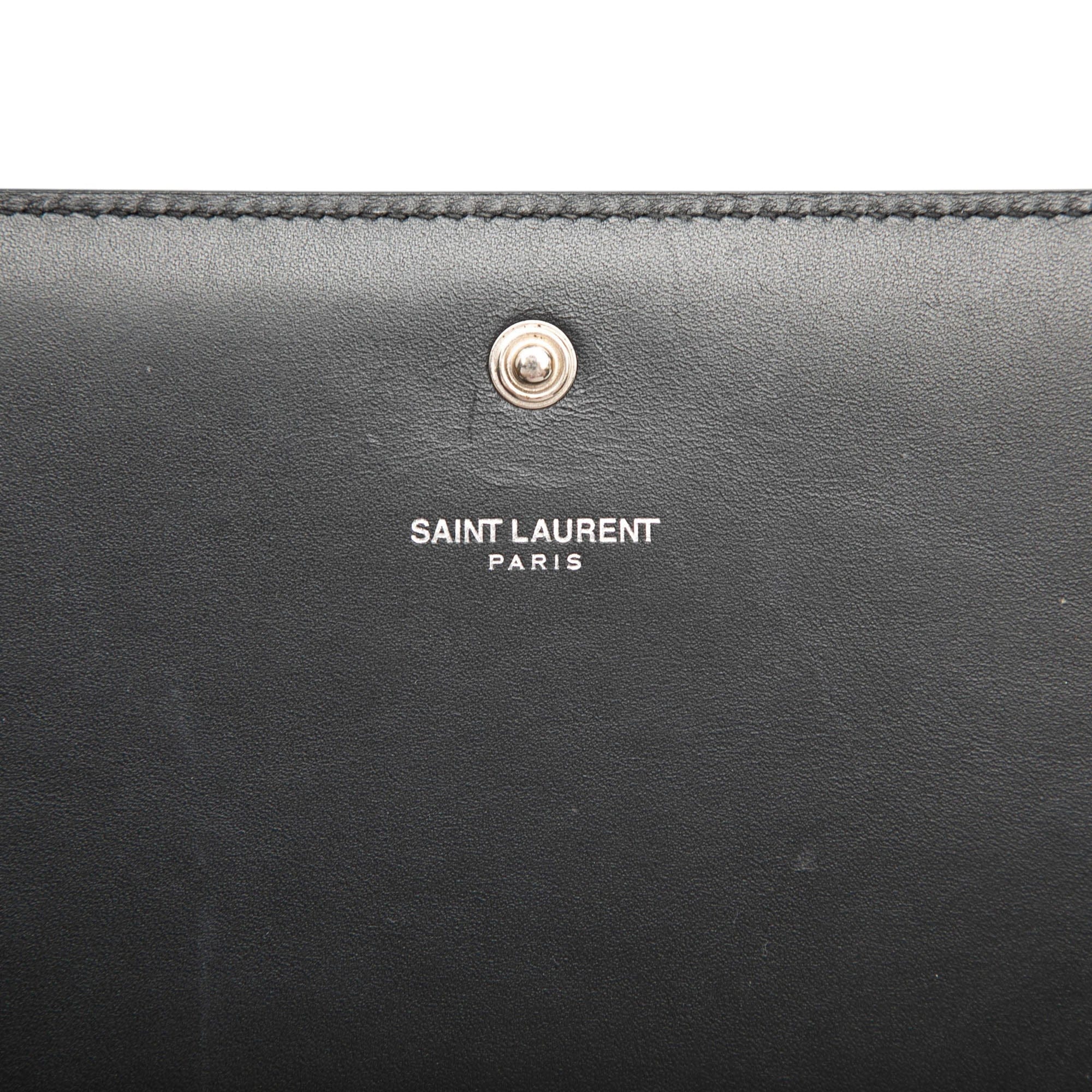 Saint Laurent Calfskin Star Applique Classic Monogram Kate Wallet on Chain