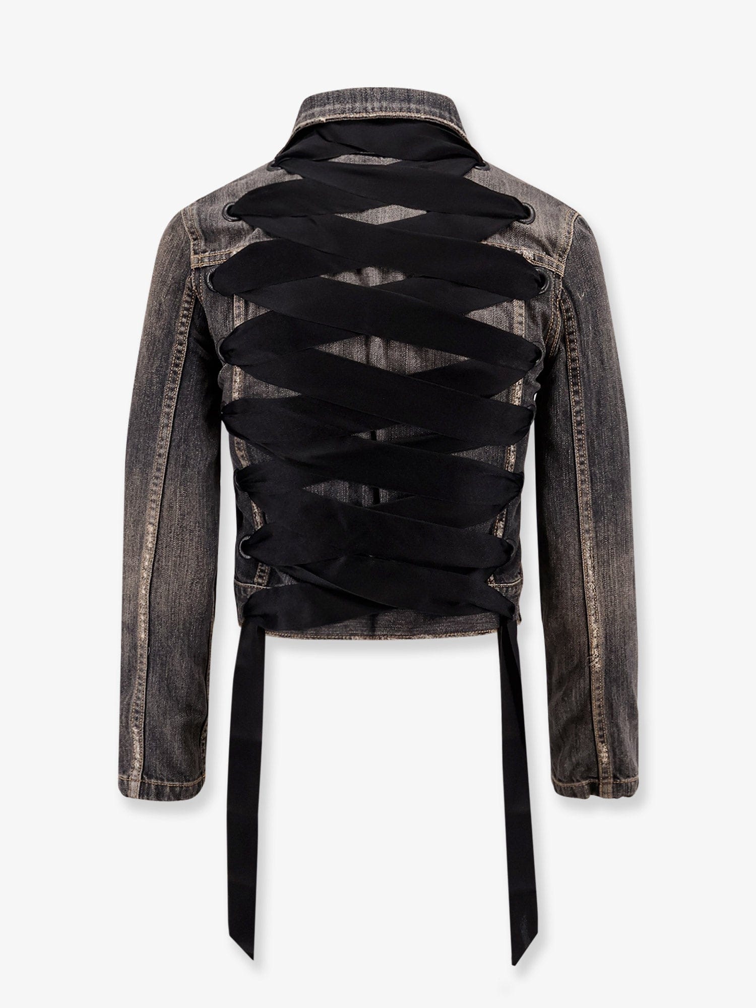 Balenciaga Denim jacket with satin laces