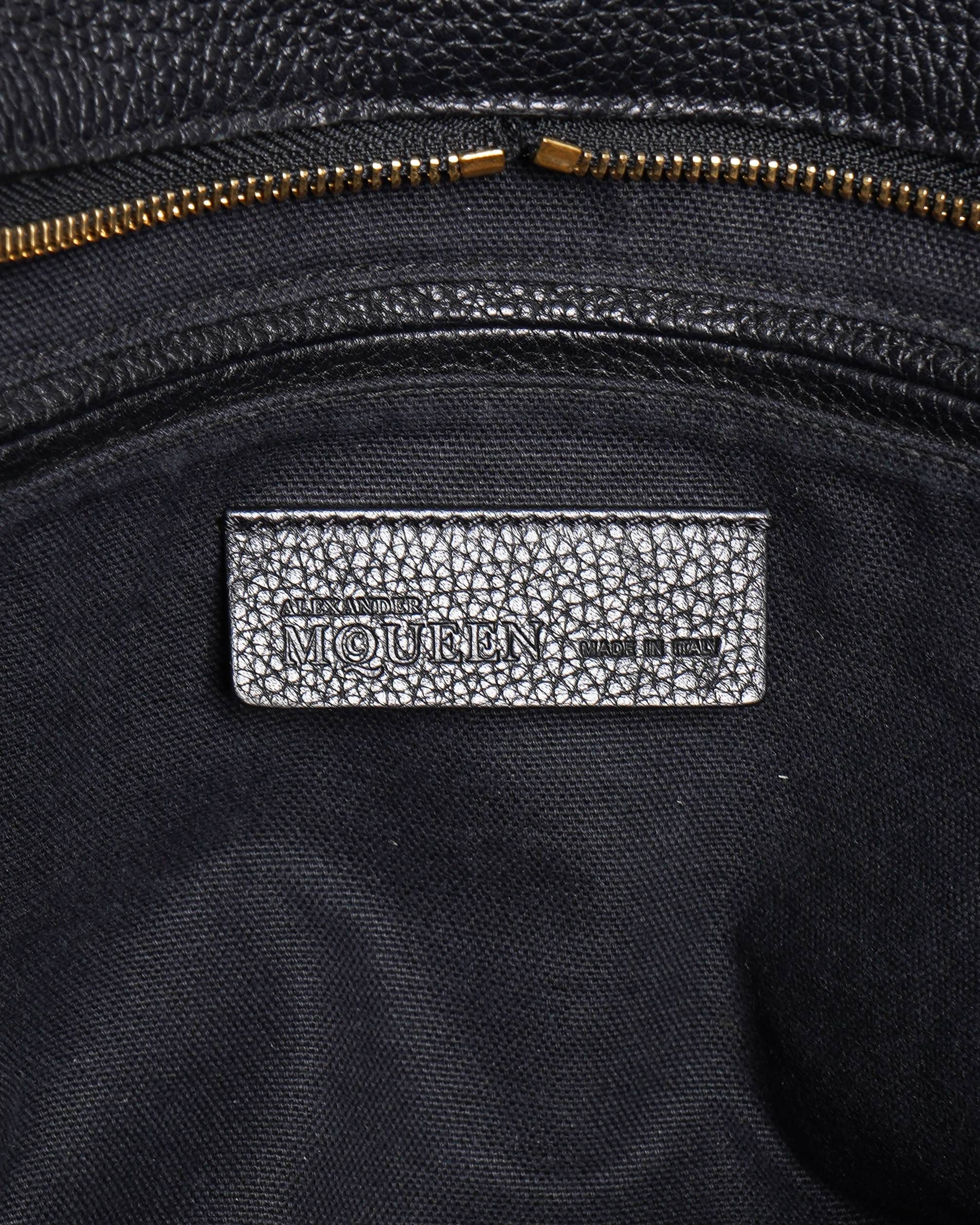 Alexander McQueen Zipper Leather Bowling Bag