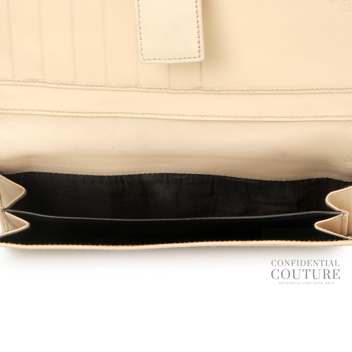 Gucci Flora/Nude Horsebit Flap Wallet